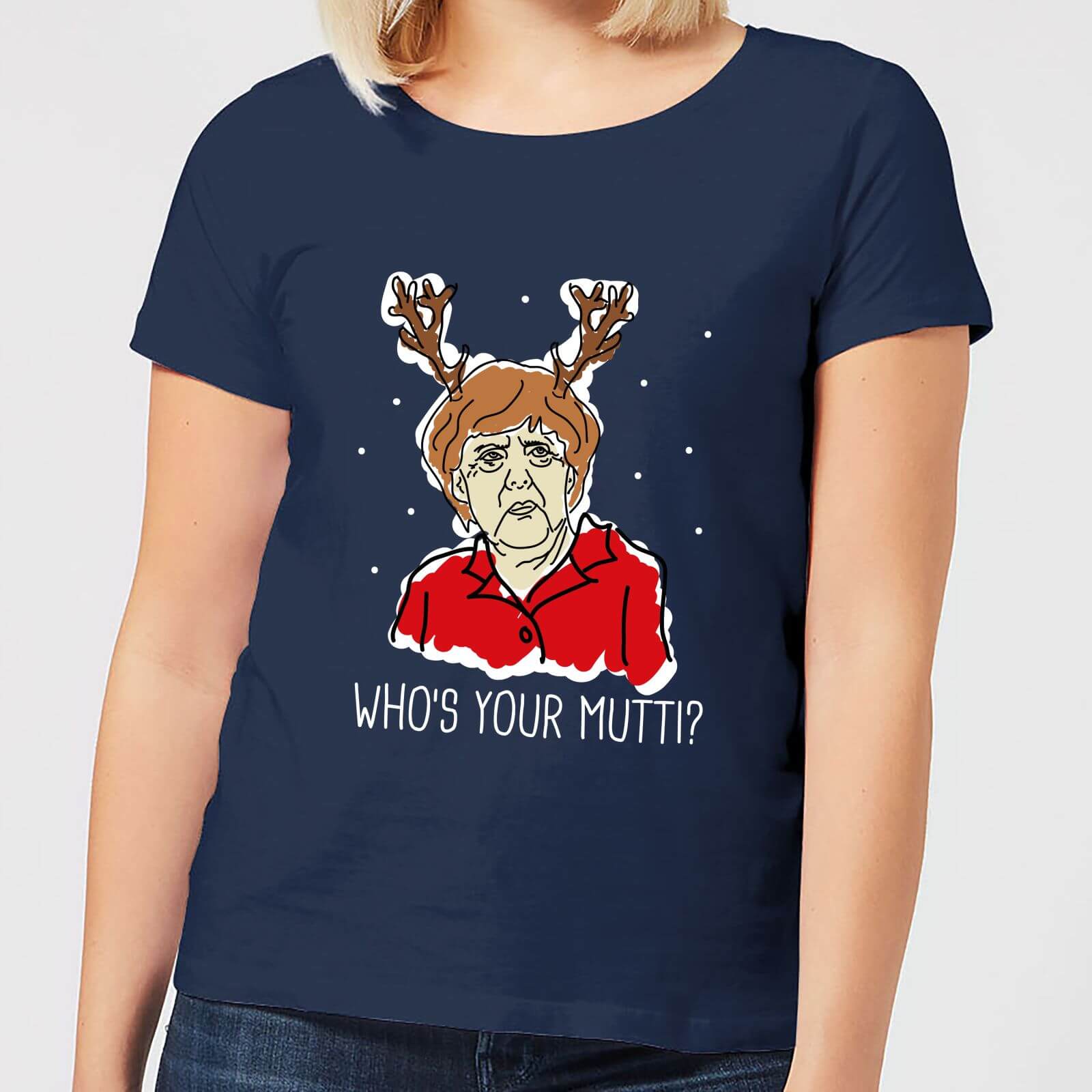 Who's Your Mutti? Women's Christmas T-Shirt - Navy - S - Navy