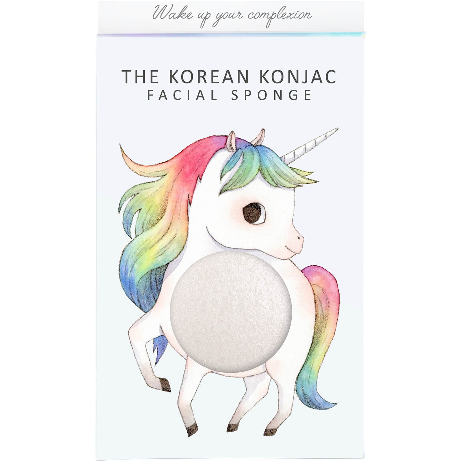 The Konjac Sponge Company Mythical Unicorn Prancing spugna konjac con scatola e gancetto unicorno bianco 
