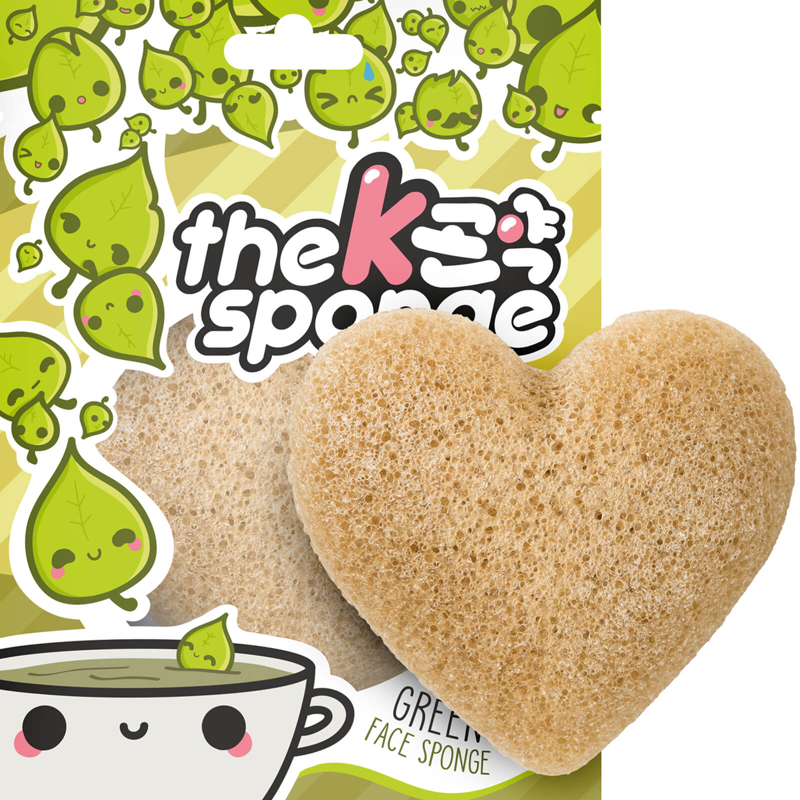 Купить Спонж в форме сердца The Konjac Sponge Company K-Sponge Heart Sponge — Green Tea 12 г