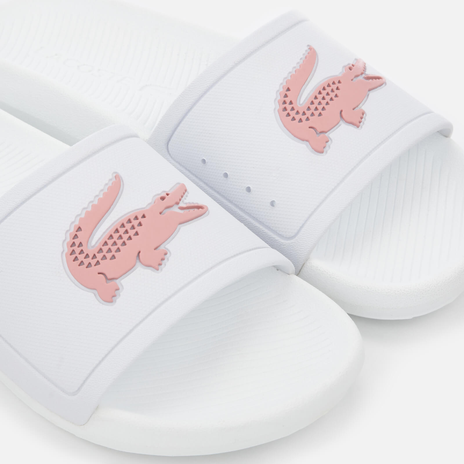 Lacoste Women's Croco Slide 119 3 Sandals - White/Light Pink - Uk 4