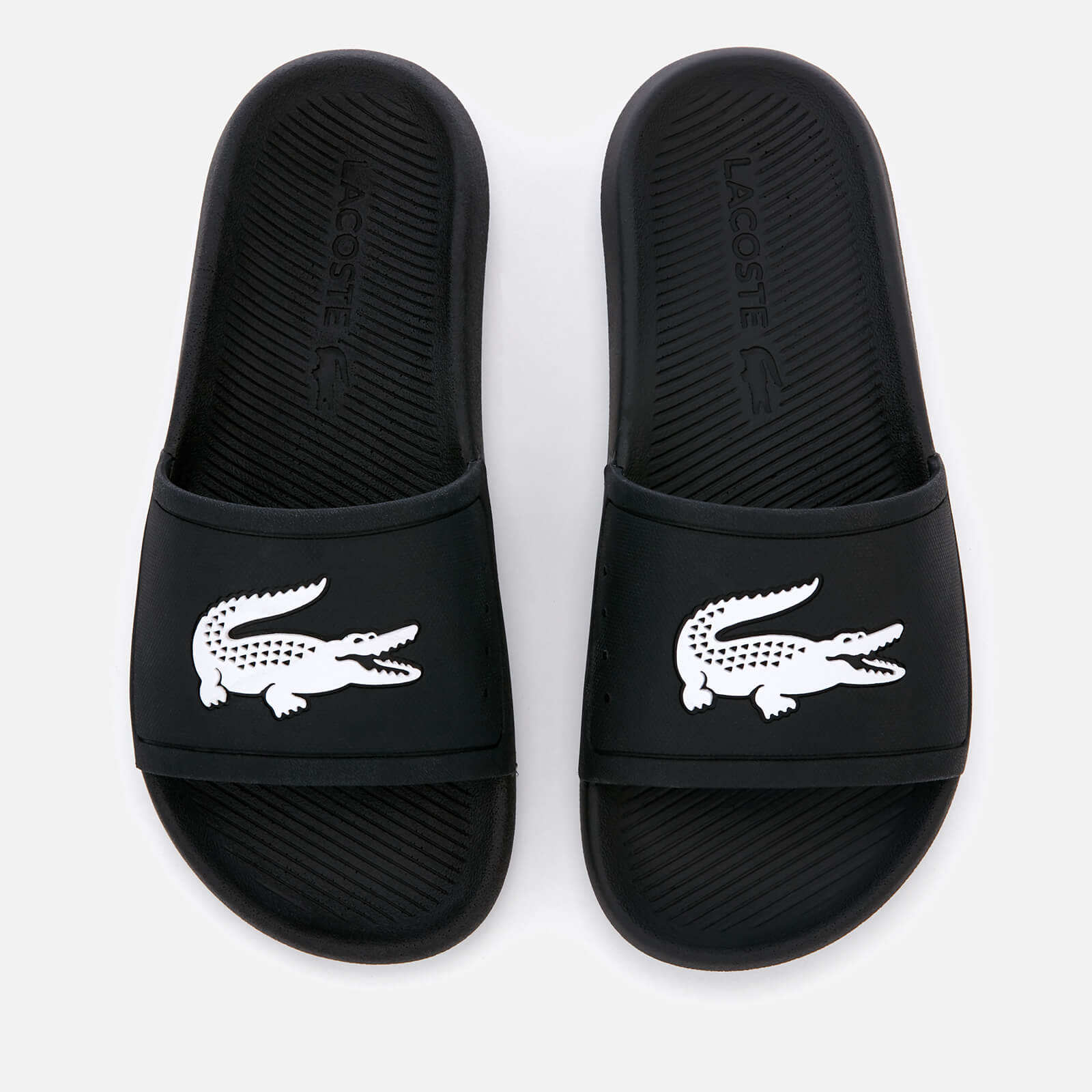 Lacoste Women's Croco Slide 119 3 Sandals - Black/White - UK 6 - Black/White