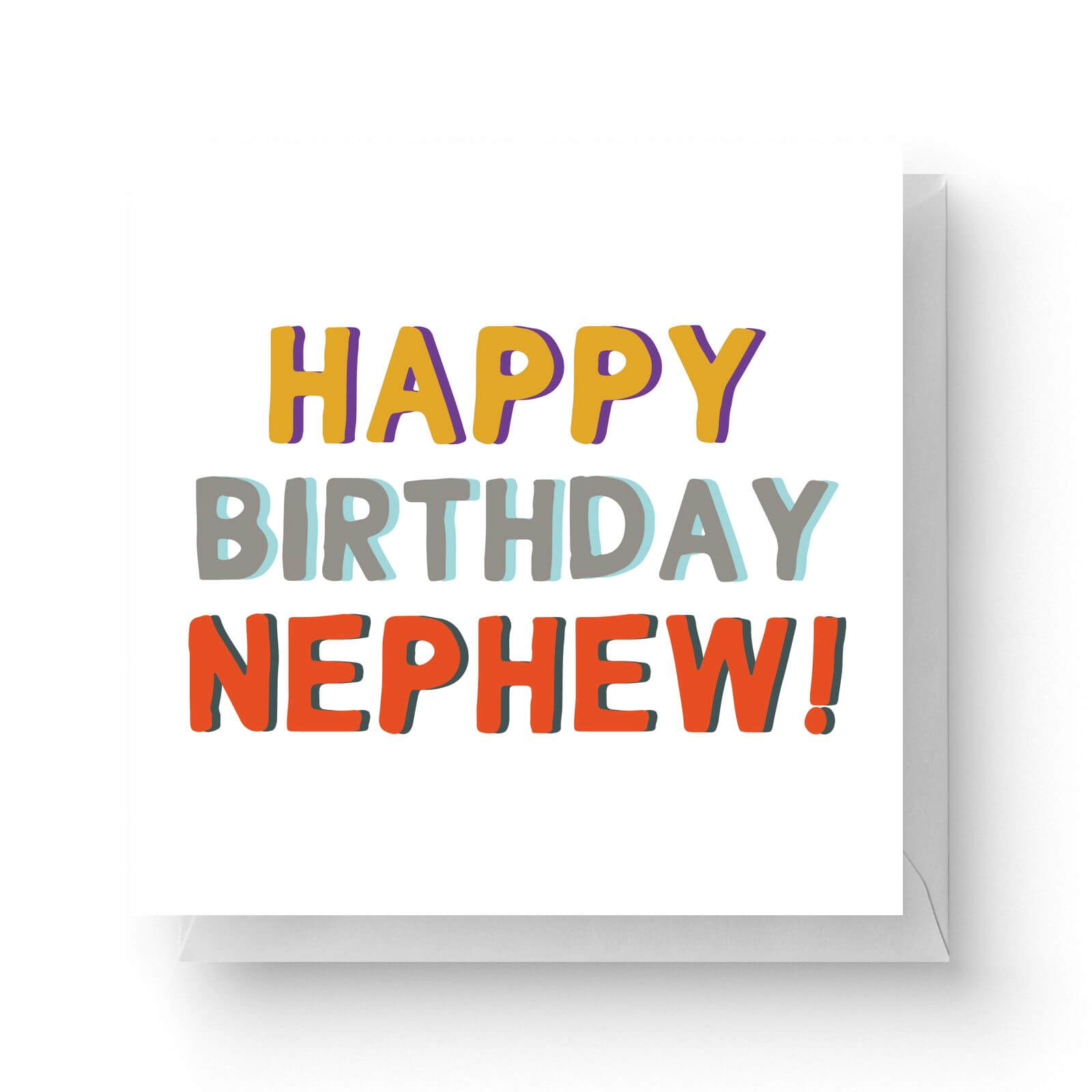 Image of Happy Birthday To My Nephew Square Greetings Card (14.8cm x 14.8cm)
