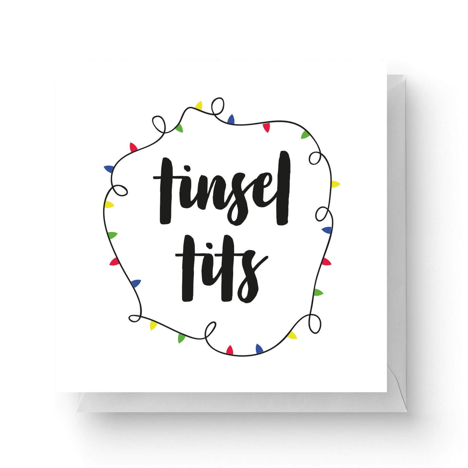 Click to view product details and reviews for Tinsel Tits Square Greetings Card 148cm X 148cm.
