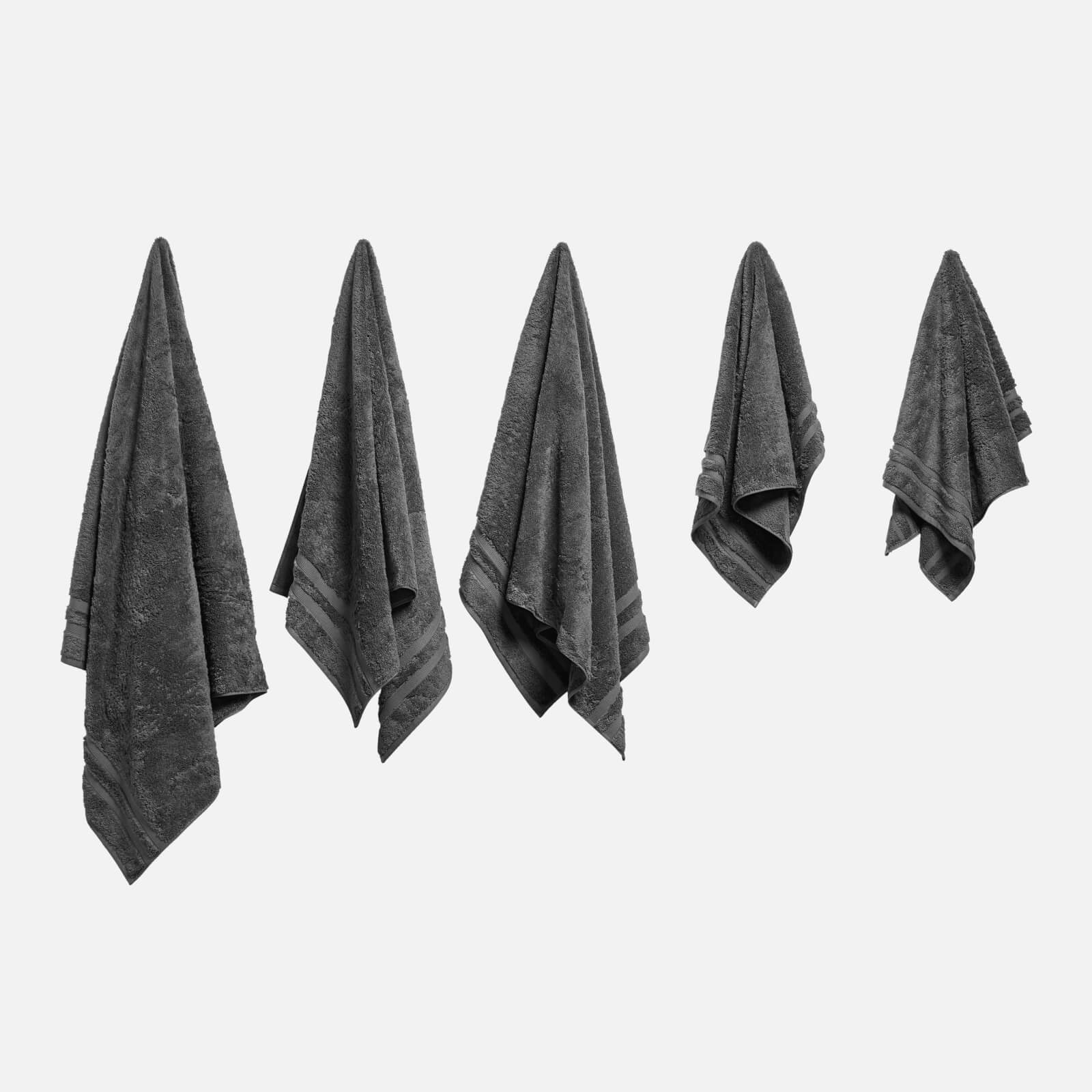in homeware 100% Egyptian Cotton Pile 5 Piece Towel Bale - Dark Grey