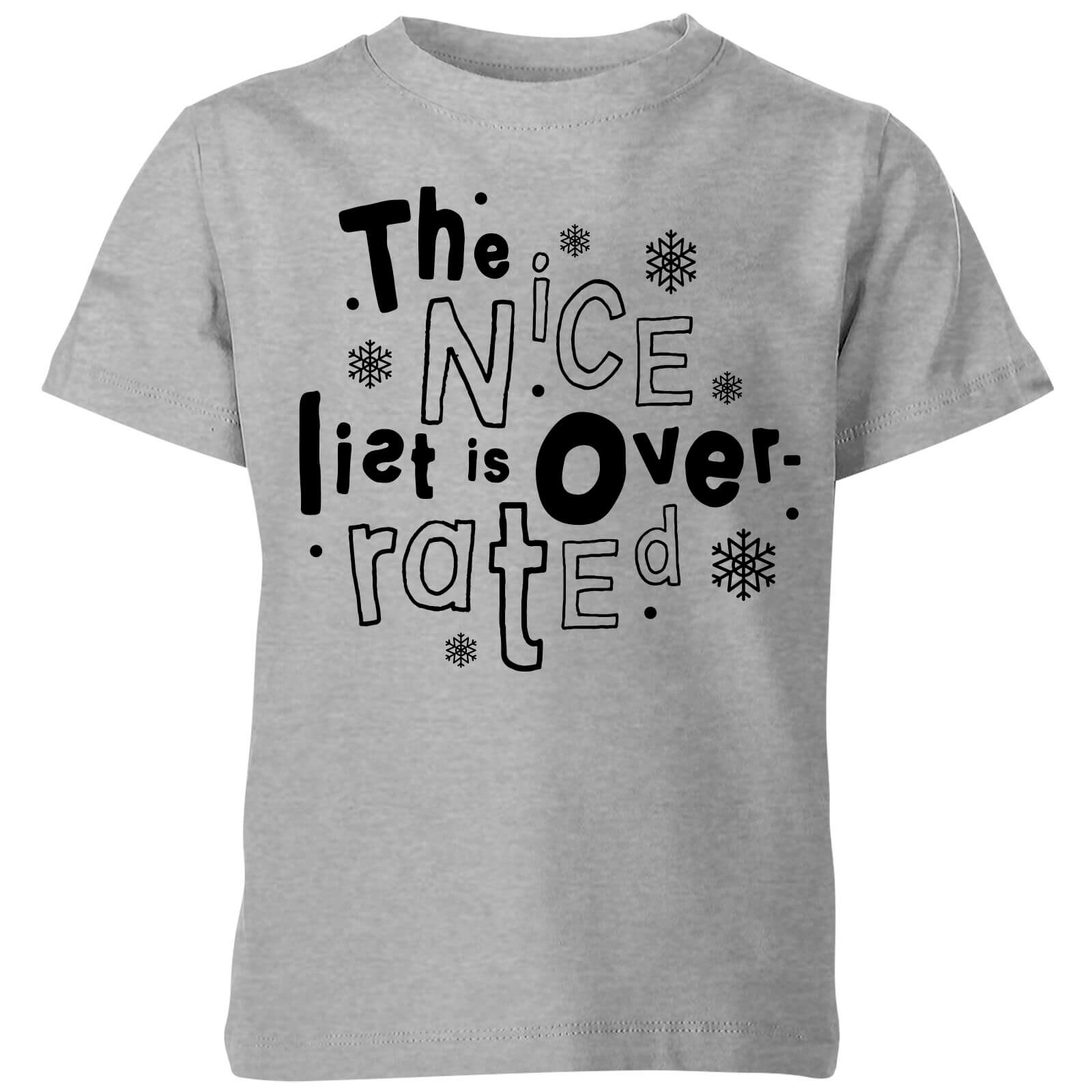 The Nice List Is Overrated Kids' T-Shirt - Grey - 3-4 Years - Grey