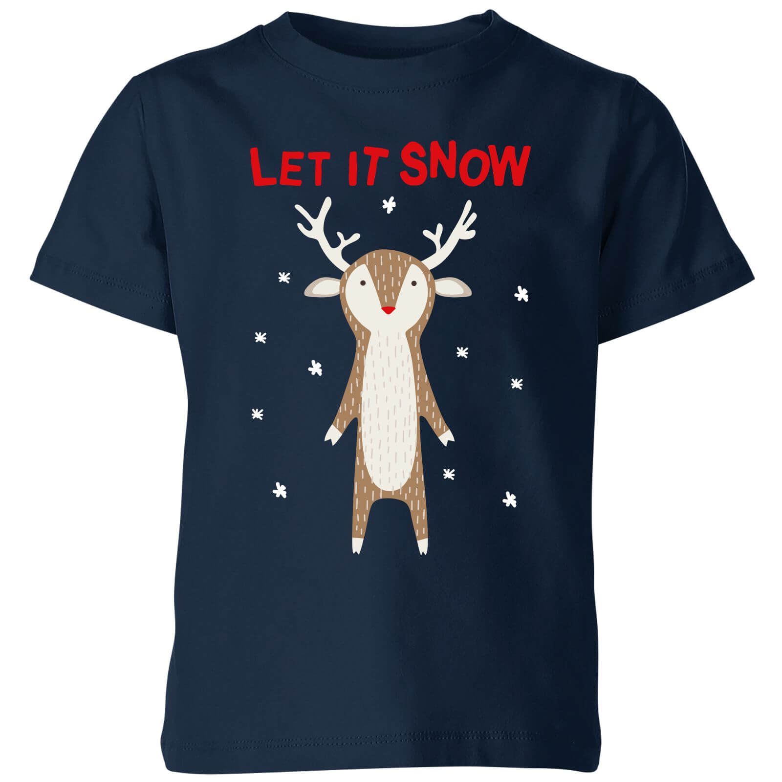 Let It Snow Kids' T-Shirt - Navy - 3-4 Years - Navy