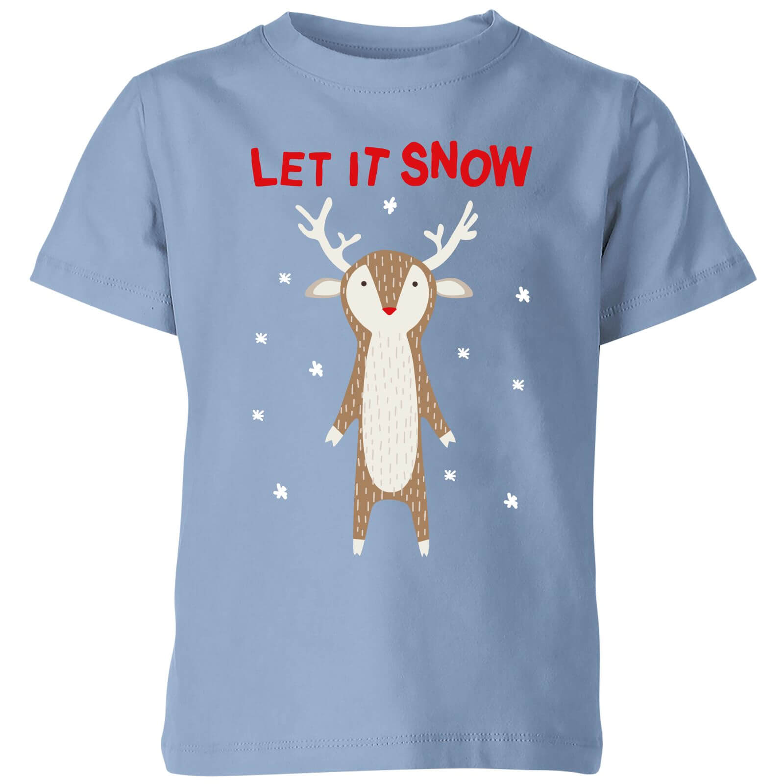 Let It Snow Kids' T-Shirt - Sky Blue - 3-4 Years - Sky blue