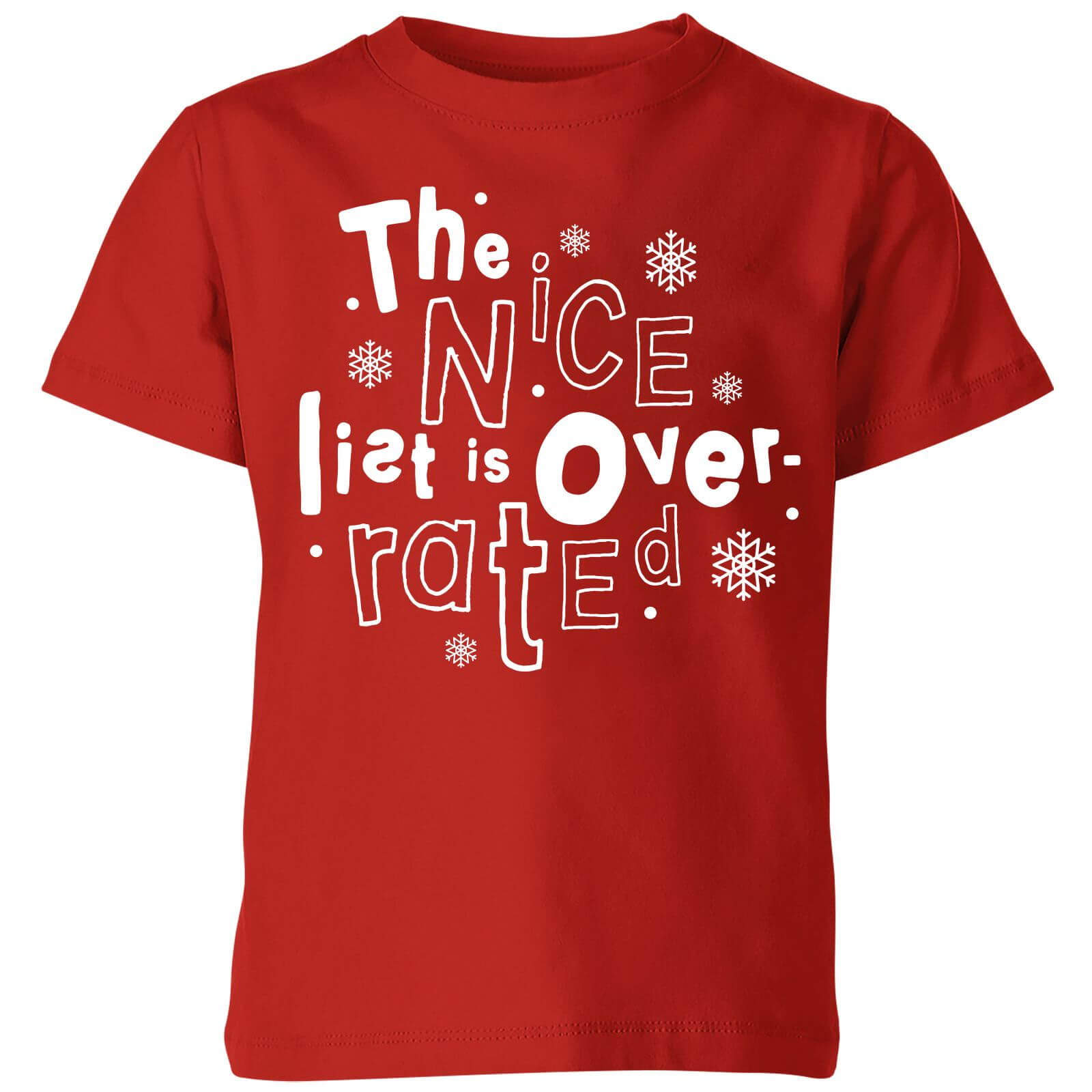 The Nice List Is Overrated Kids' T-Shirt - Red - 3-4 Years - Red