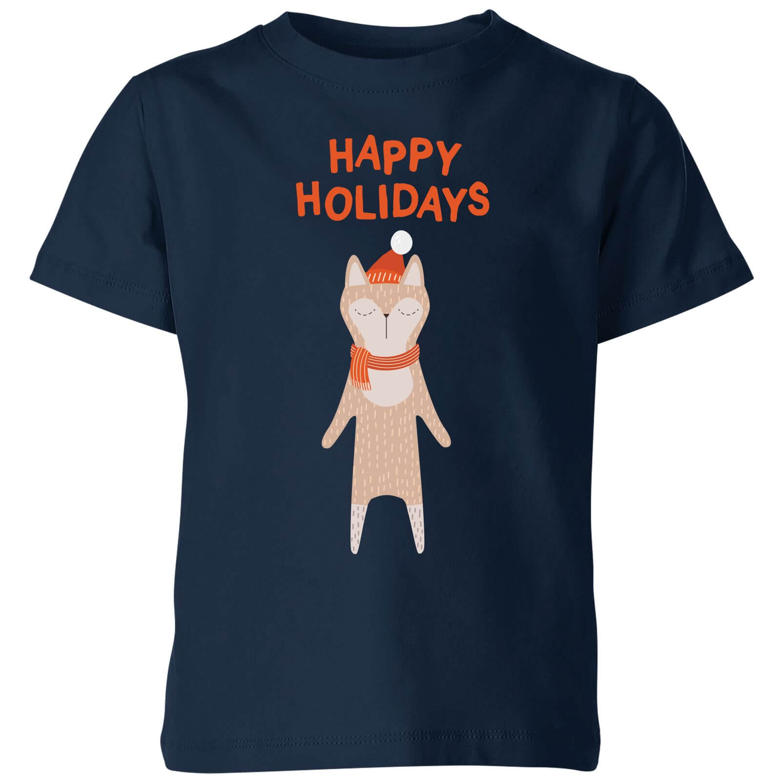 Happy Holidays Kids' T-Shirt - Navy - 3-4 Years - Navy