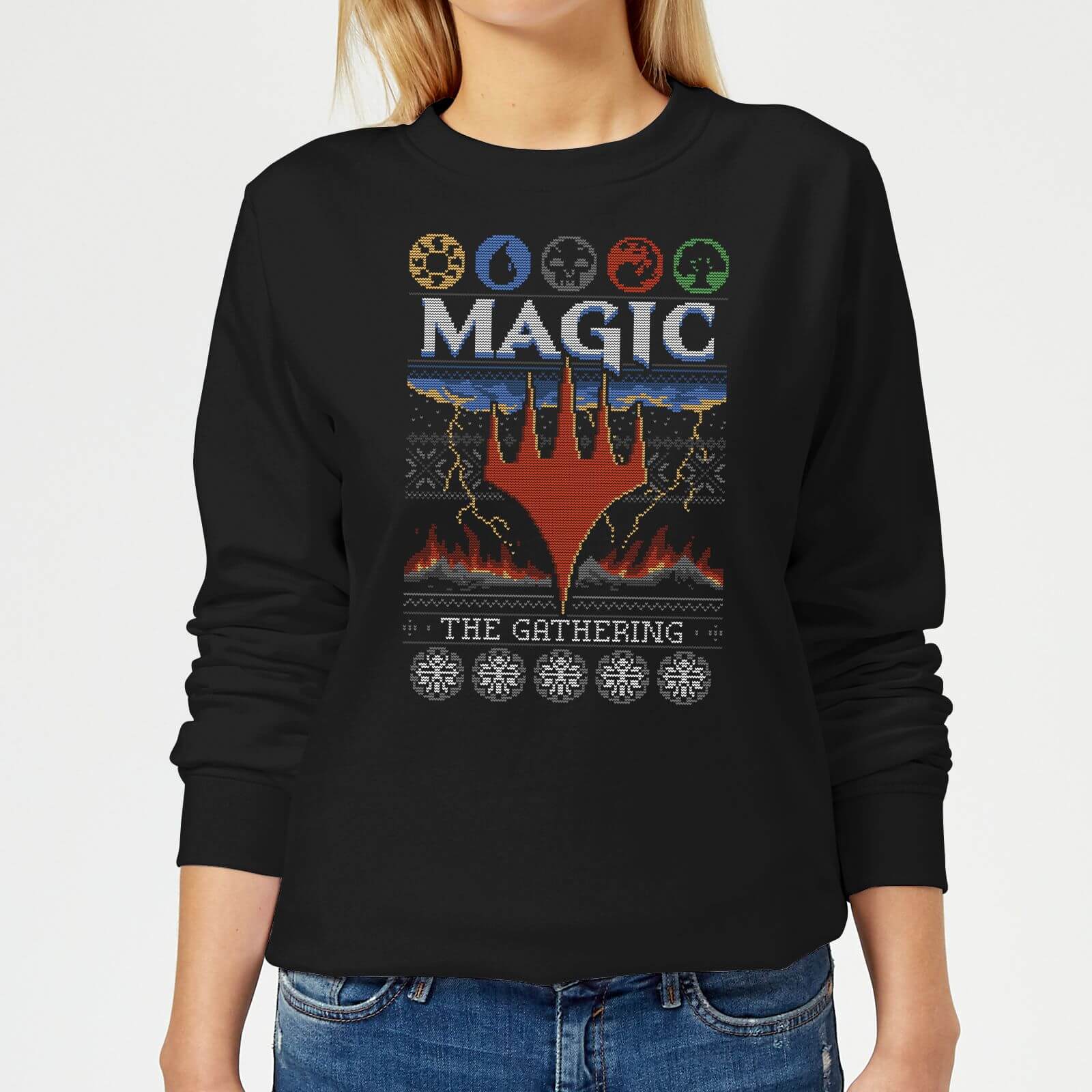 Magic The Gathering Colours Of Magic Knit Women's Christmas Sweatshirt - Black - 5XL