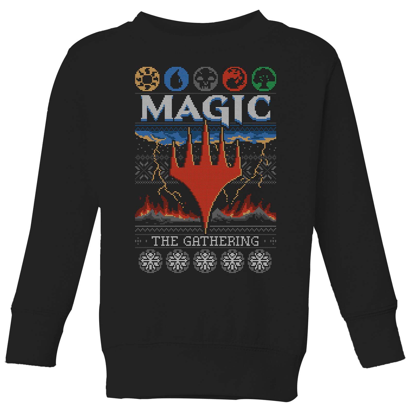 Magic The Gathering Colours Of Magic Knit Kids' Christmas Sweatshirt - Black - 7-8 Years - Black