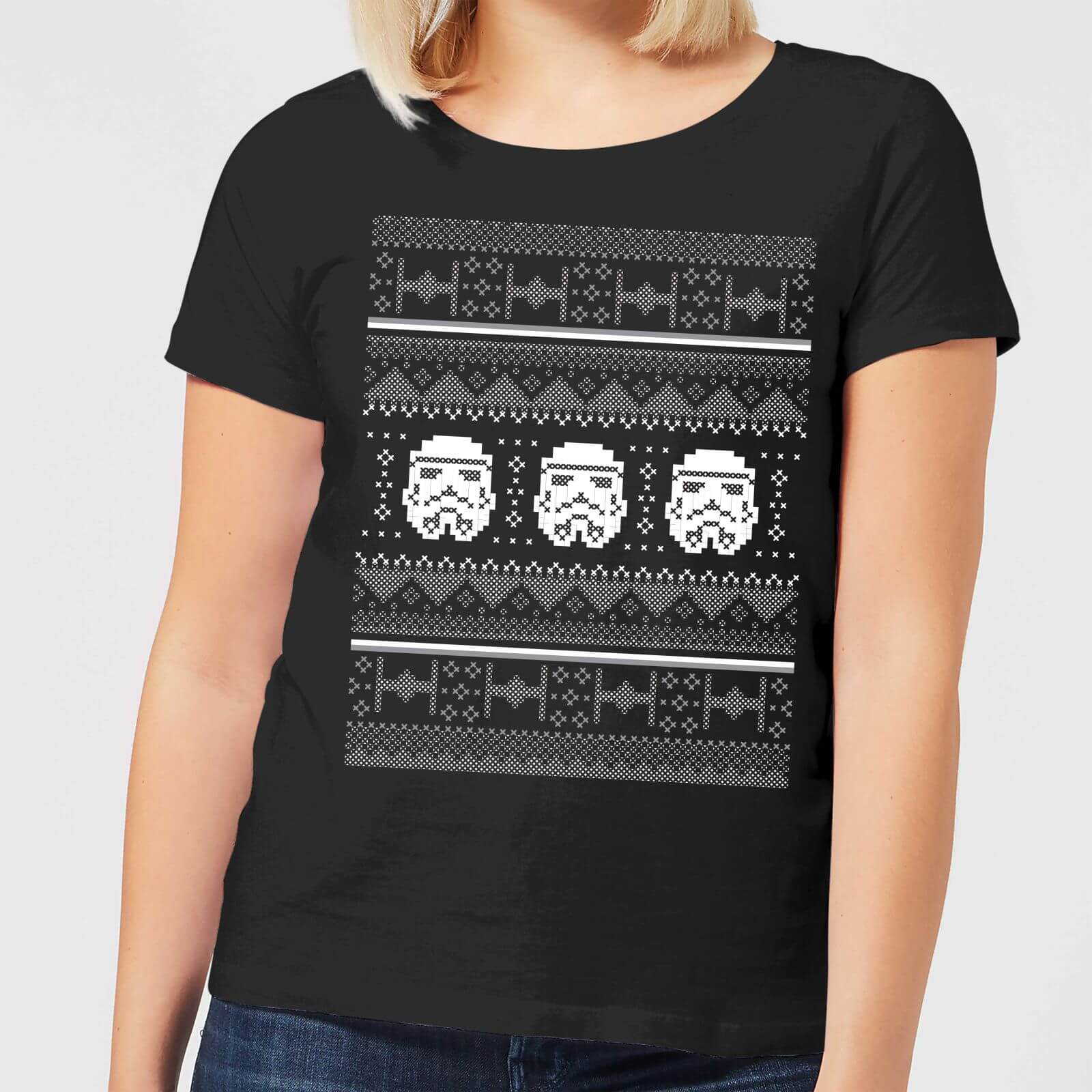 Star Wars Stormtrooper Knit Women's Christmas T-Shirt - Black - XXL - Black