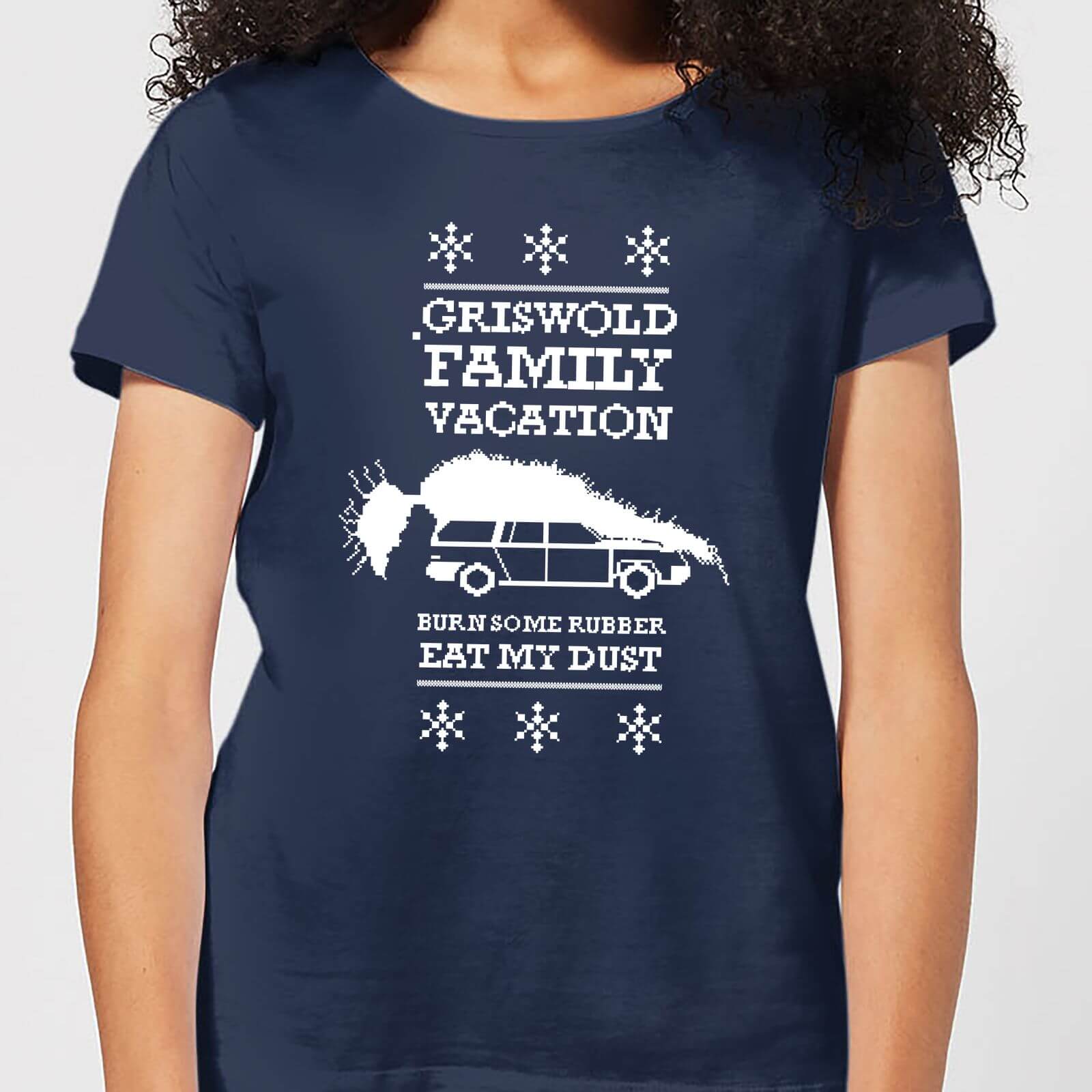 National Lampoon Griswold Vacation Ugly Knit Women's Christmas T-Shirt - Navy - S