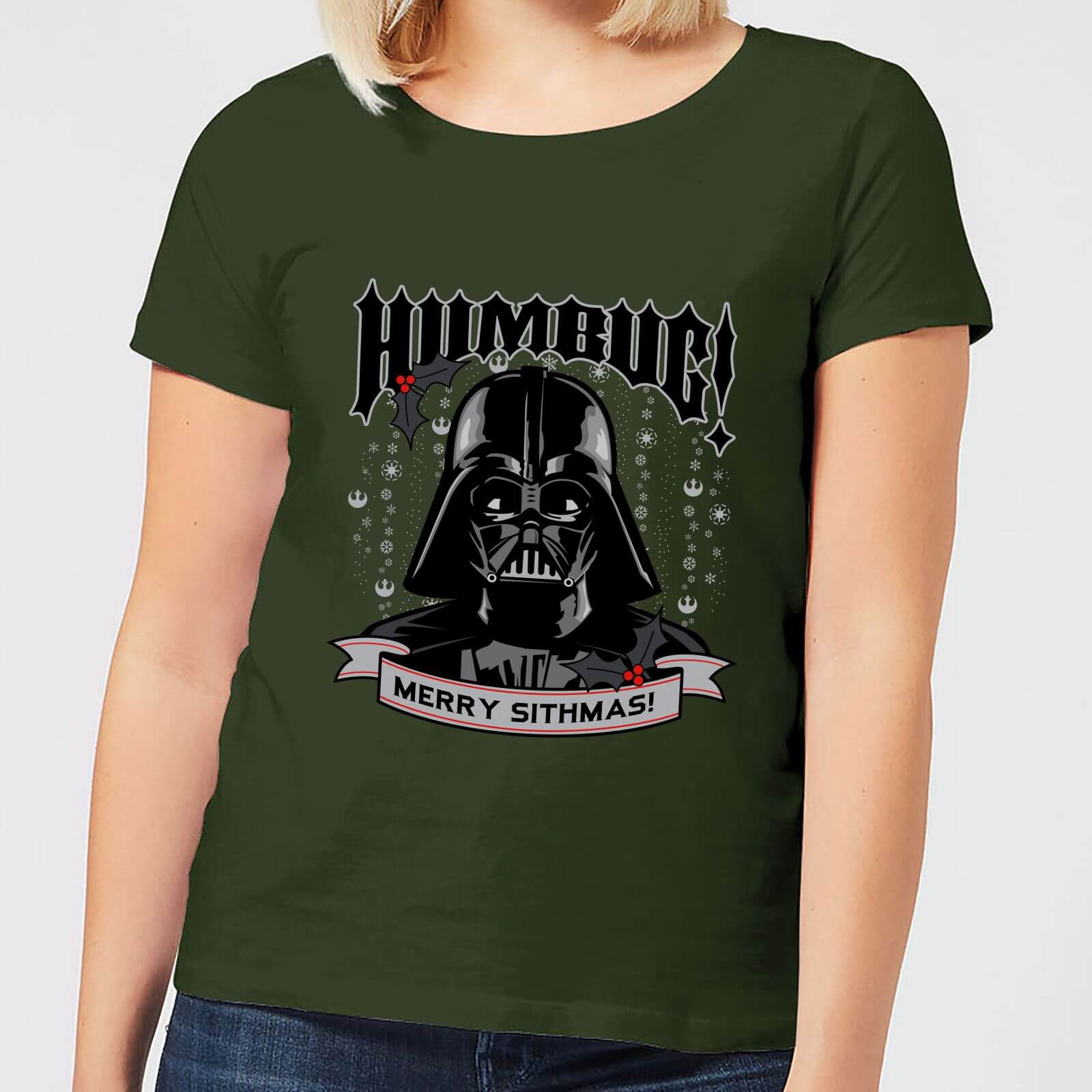 Star Wars Darth Vader Humbug Women's Christmas T-Shirt - Forest Green - S - Forest Green