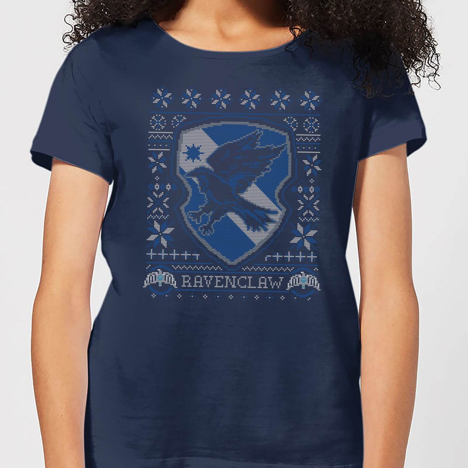 Harry Potter Ravenclaw Crest Women's Christmas T-Shirt - Navy - XL