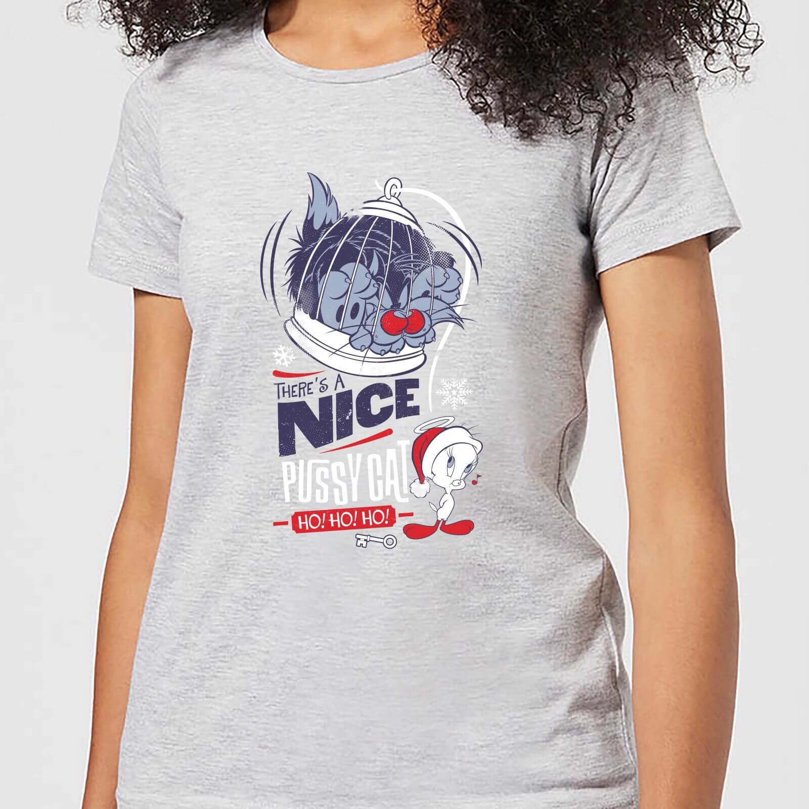 

T-Shirt Looney Tunes Tweety Pie Pussy Cat Christmas - Grigio - Donna - XL