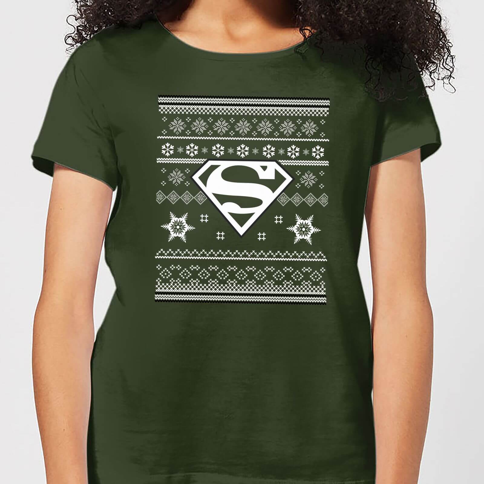 DC Superman Women's Christmas T-Shirt - Forest Green - S - Forest Green