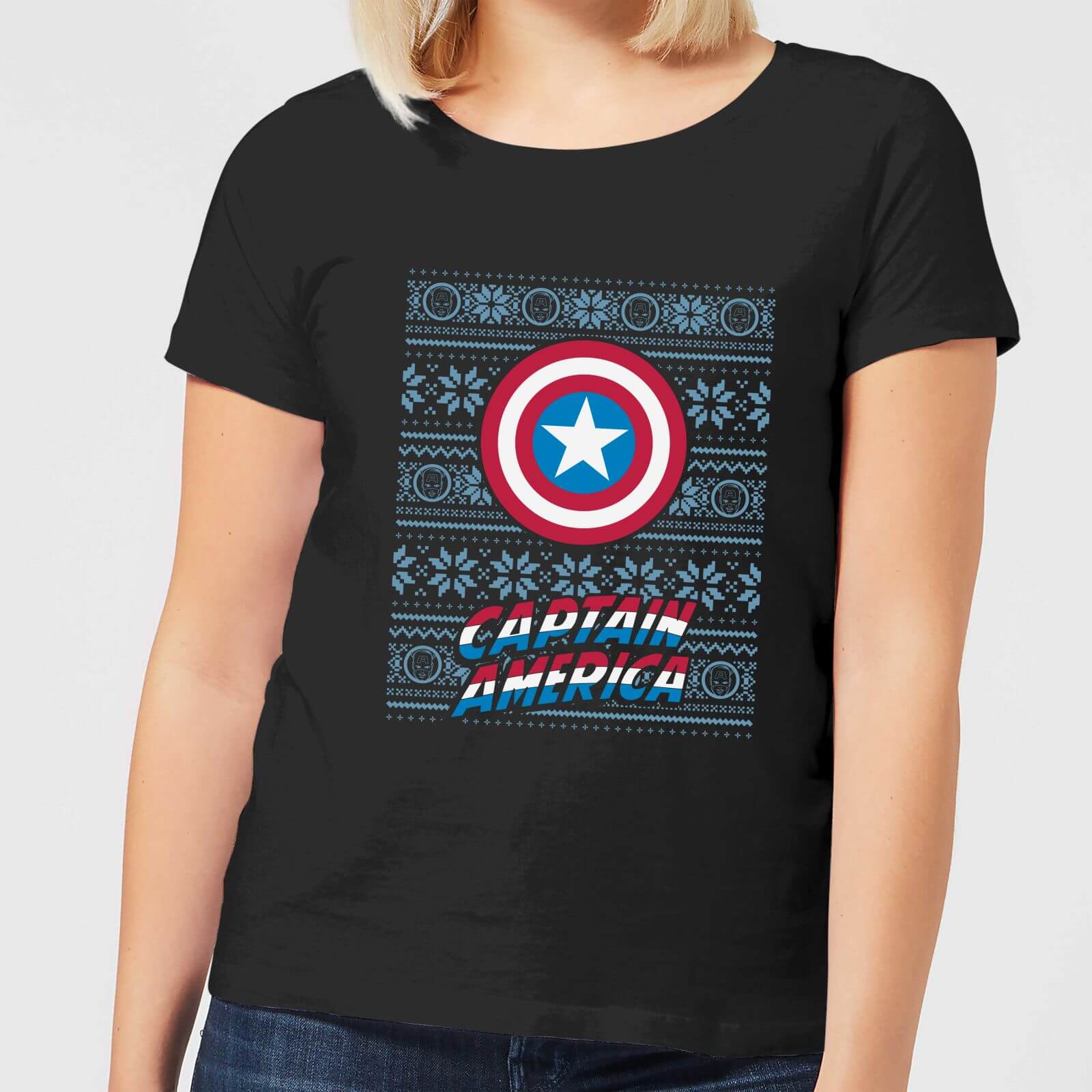 

Marvel Captain America Women's Christmas T-Shirt - Black - XXL