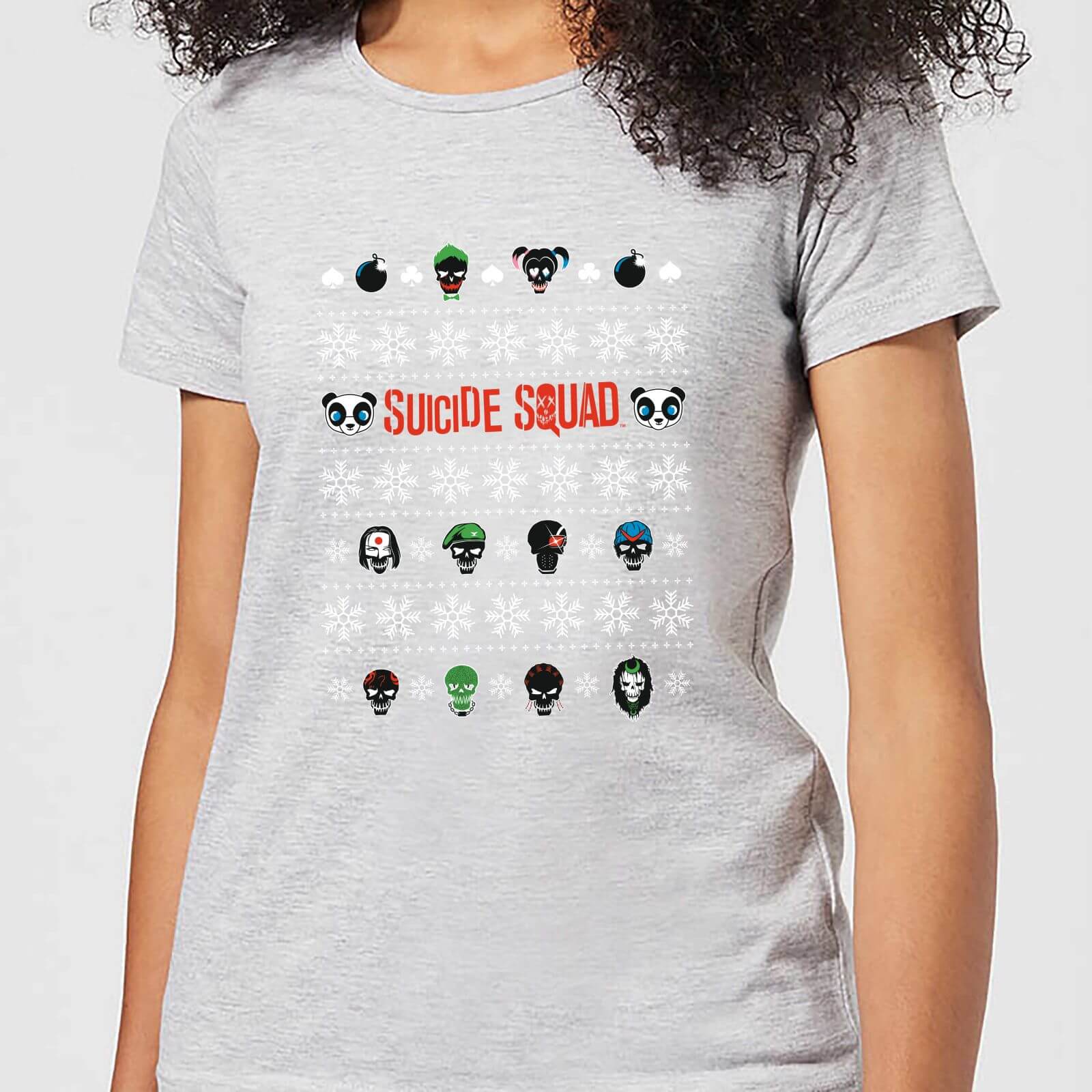 DC Suicide Squad Women's Christmas T-Shirt - Grey - S - Grey