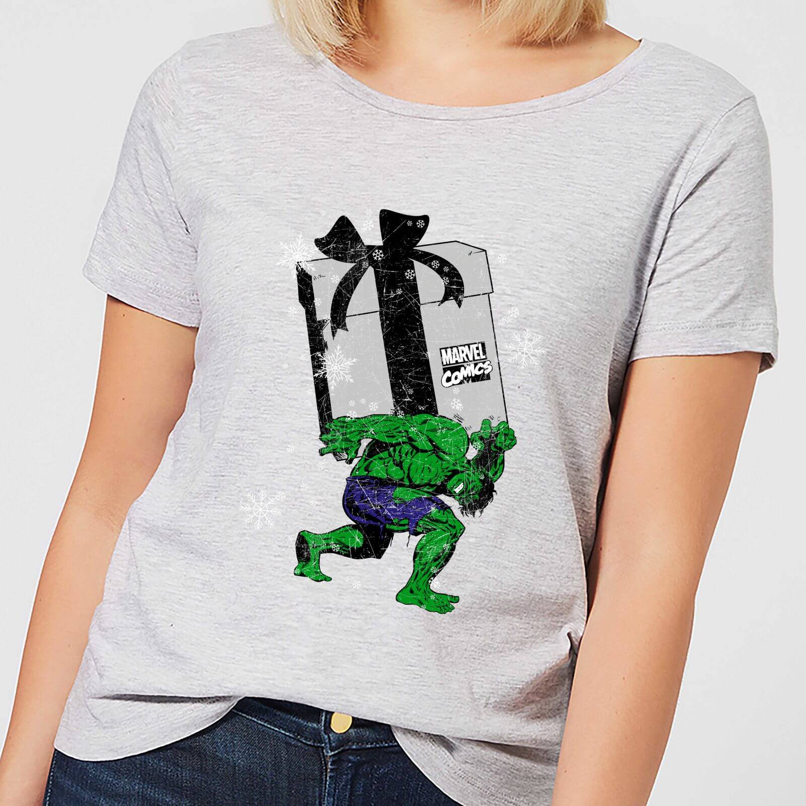 

T-Shirt Marvel The Incredible Hulk Christmas Present Christmas - Grigio - Donna - M