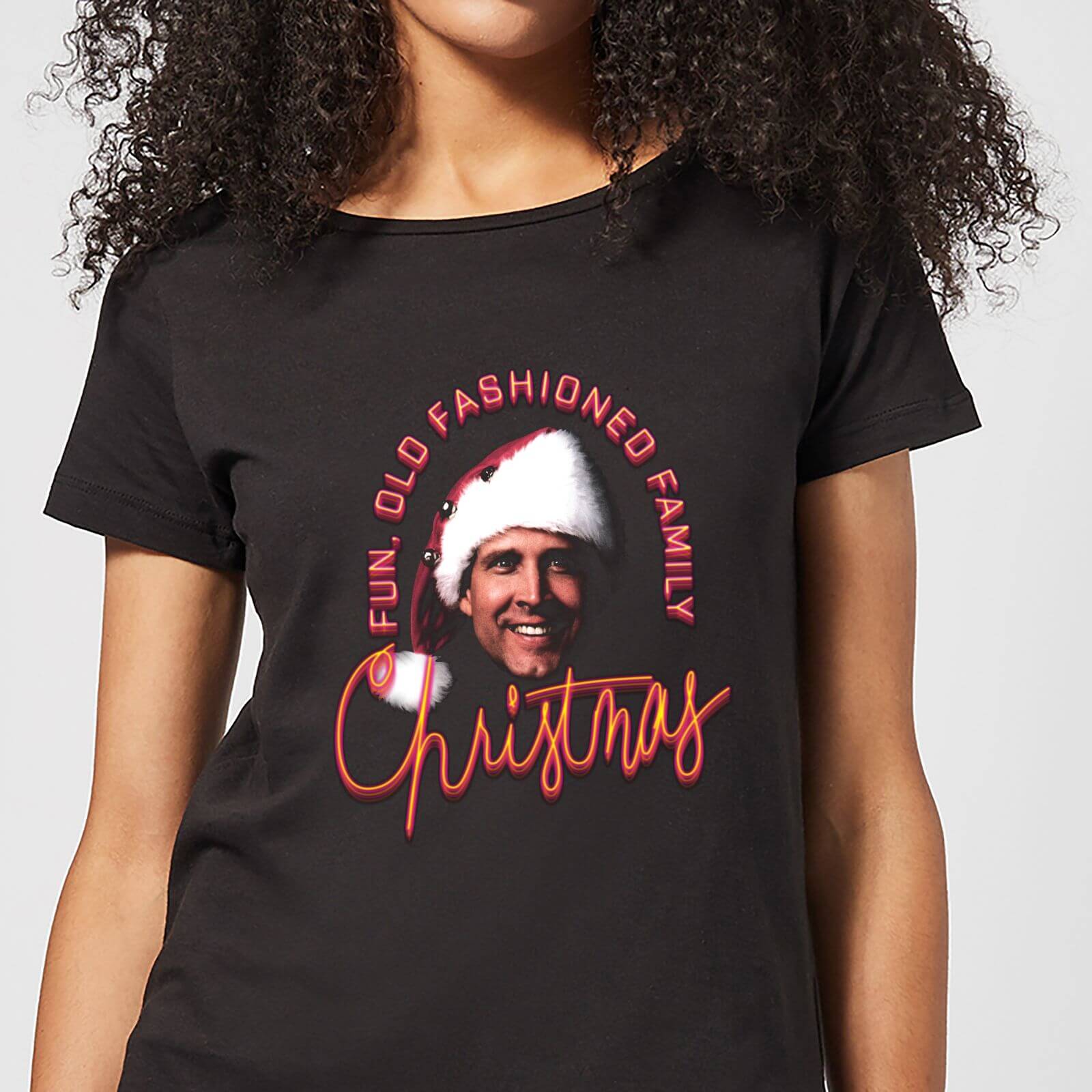 National Lampoon Fun Old Fashioned Family Christmas Women's Christmas T-Shirt - Black - S