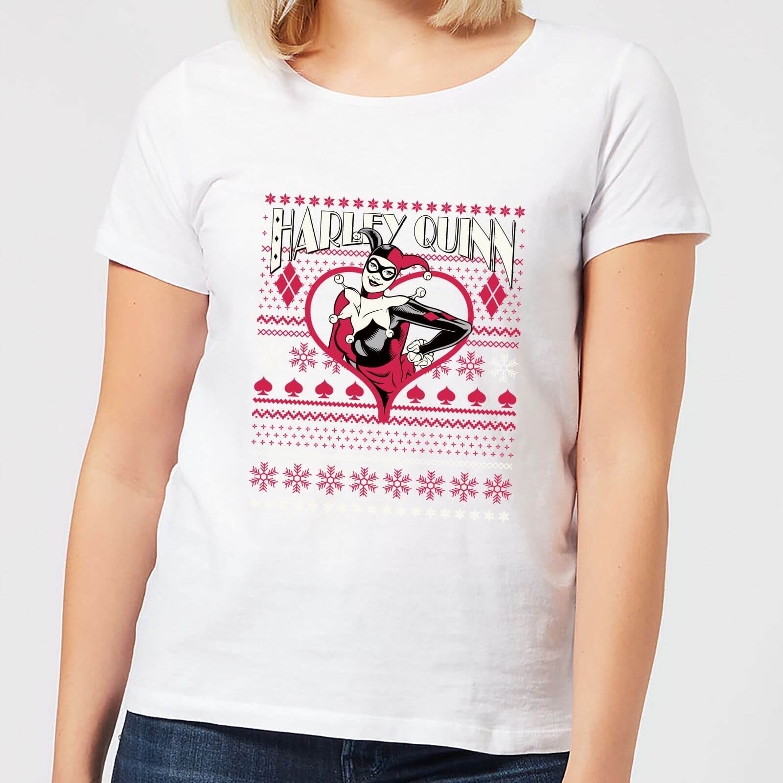 DC Harley Quinn Women's Christmas T-Shirt - White - S