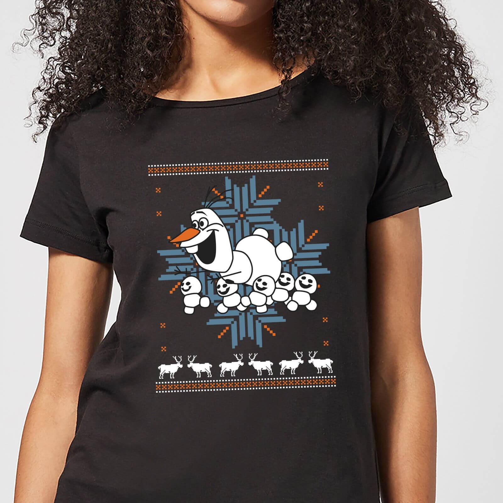 Disney Frozen Olaf and Snowmen Women's Christmas T-Shirt - Black - L - Black