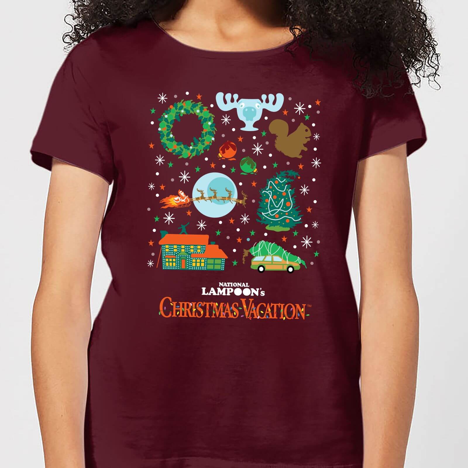 National Lampoon Griswold Christmas Starter Pack Women's Christmas T-Shirt - Burgundy - S