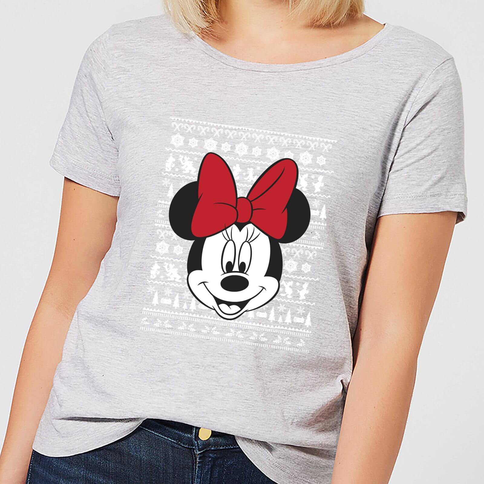 

T-Shirt Disney Minnie Face Christmas - Grigio - Donna - M