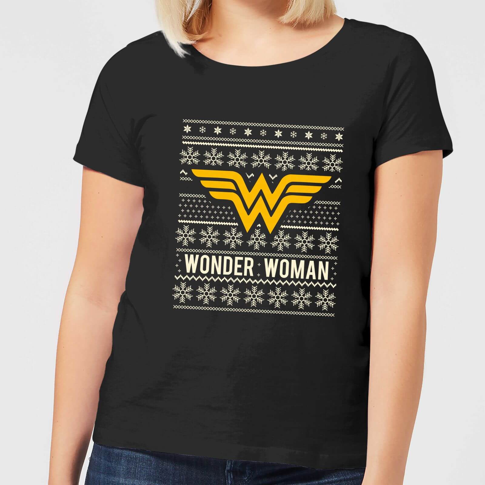 T-Shirt DC Wonder Woman Christmas - Nero - Donna - S