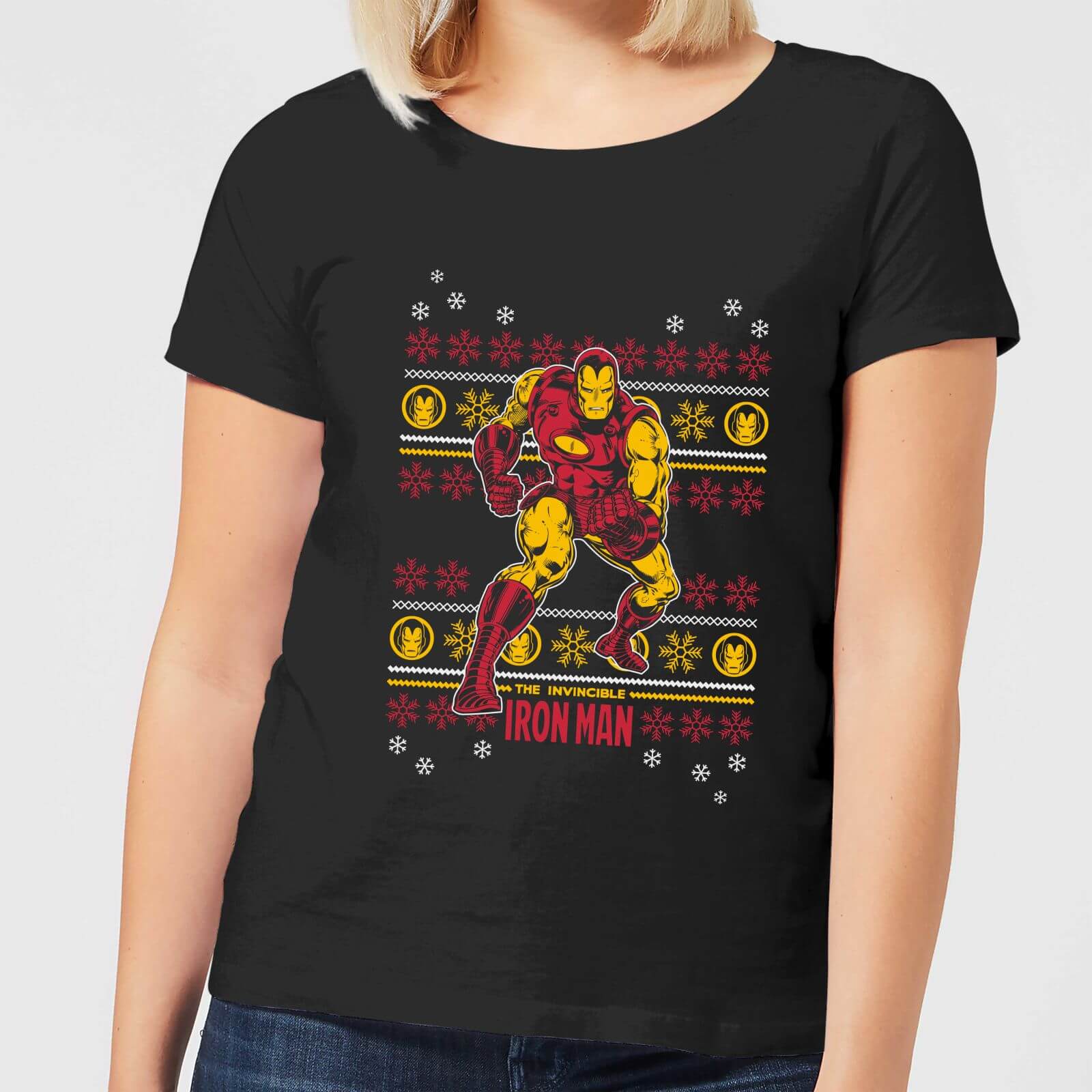 Marvel Iron Man Women's Christmas T-Shirt - Black - S