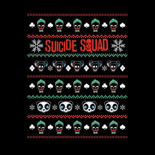 Image of DC Suicide Squad Knit Pattern Damen Weihnachtspullover - Schwarz - XL