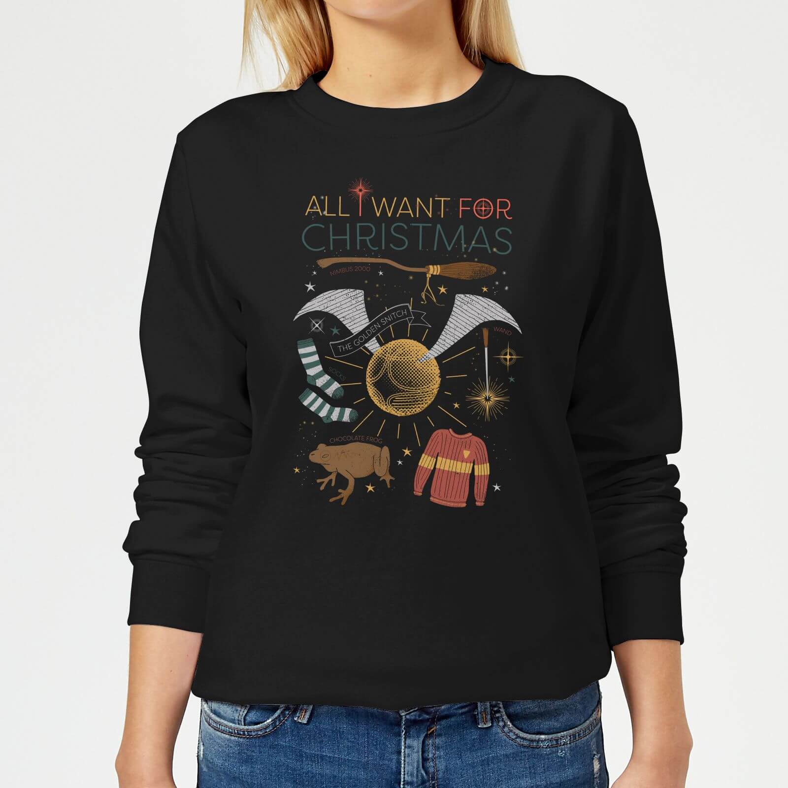 

Harry Potter All I Want Maglione Natalizio Donna - Nero - XL