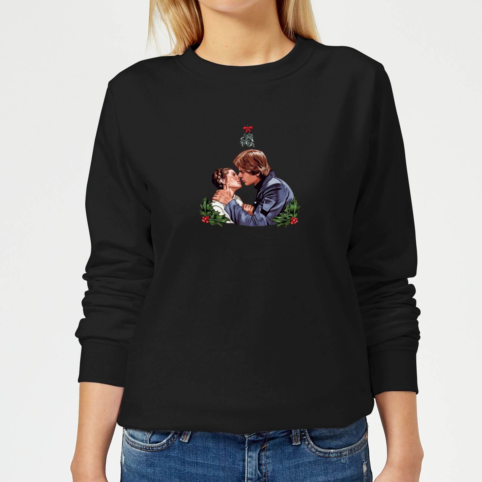 

Star Wars Mistletoe Kiss Maglione Natalizio Donna - Nero - XXL