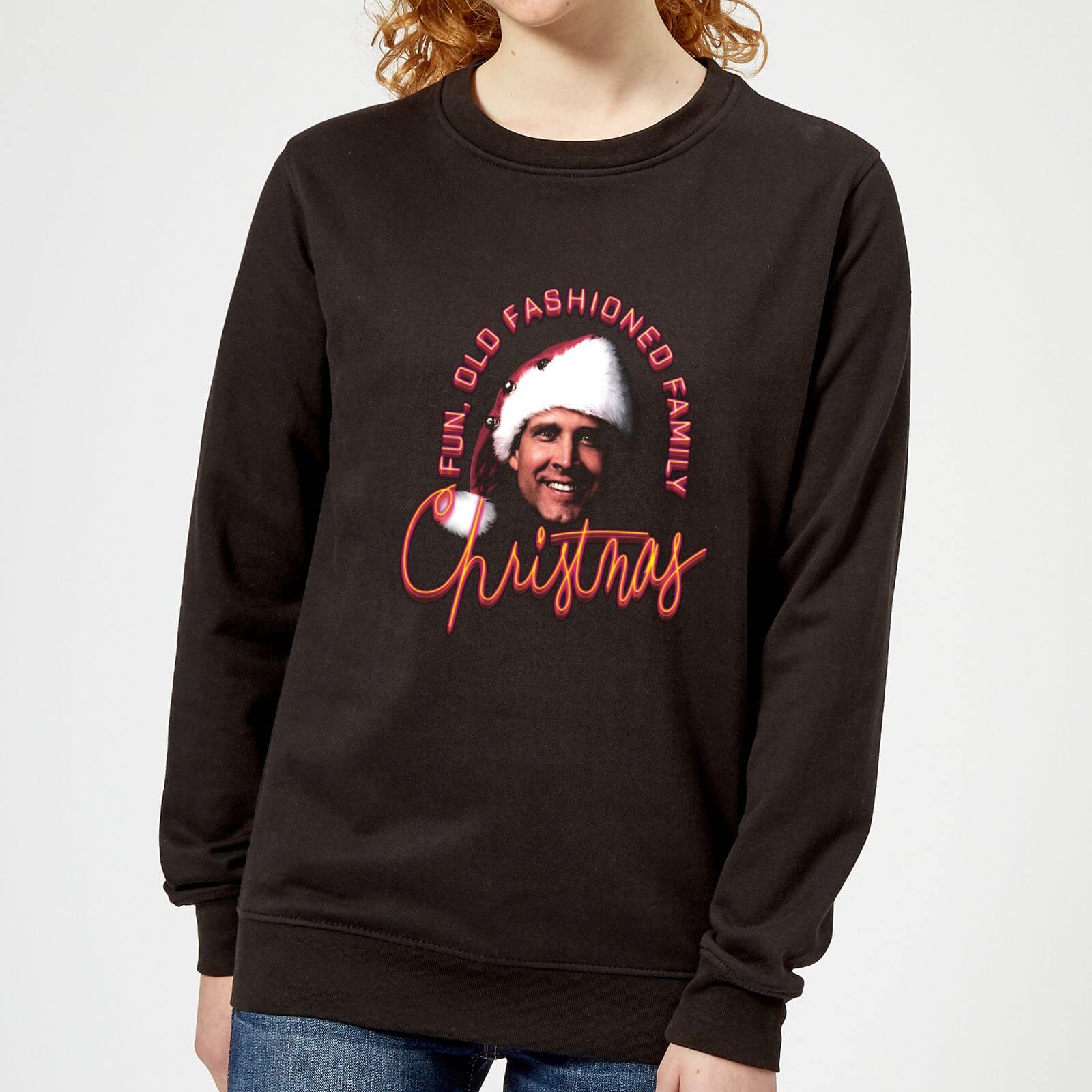 National Lampoon Fun Old Fashioned Family Christmas Women's Christmas Jumper - Black - L