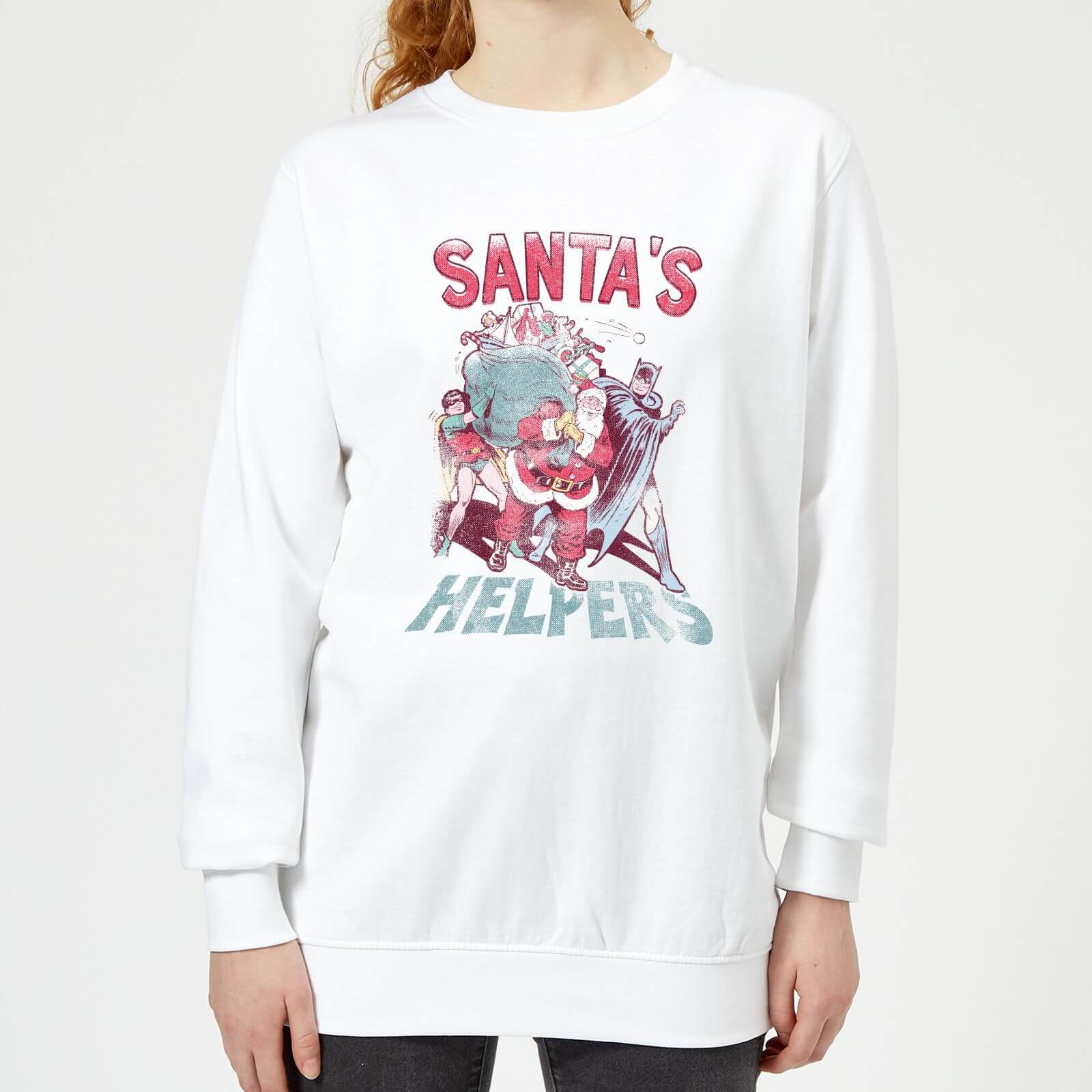 

DC Santa's Helpers Maglione Natalizio Donna - Bianco - XL
