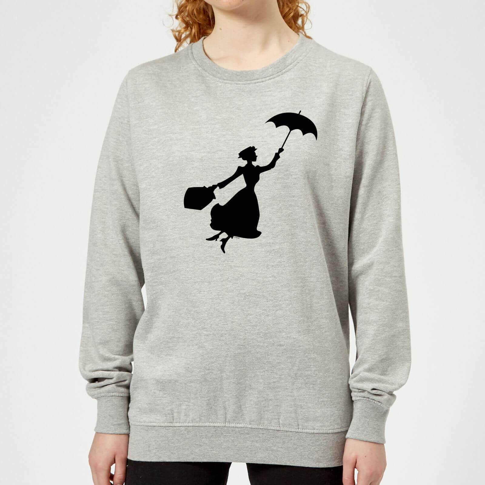 Mary Poppins Flying Silhouette Women's Christmas Sweatshirt - Grey - XS