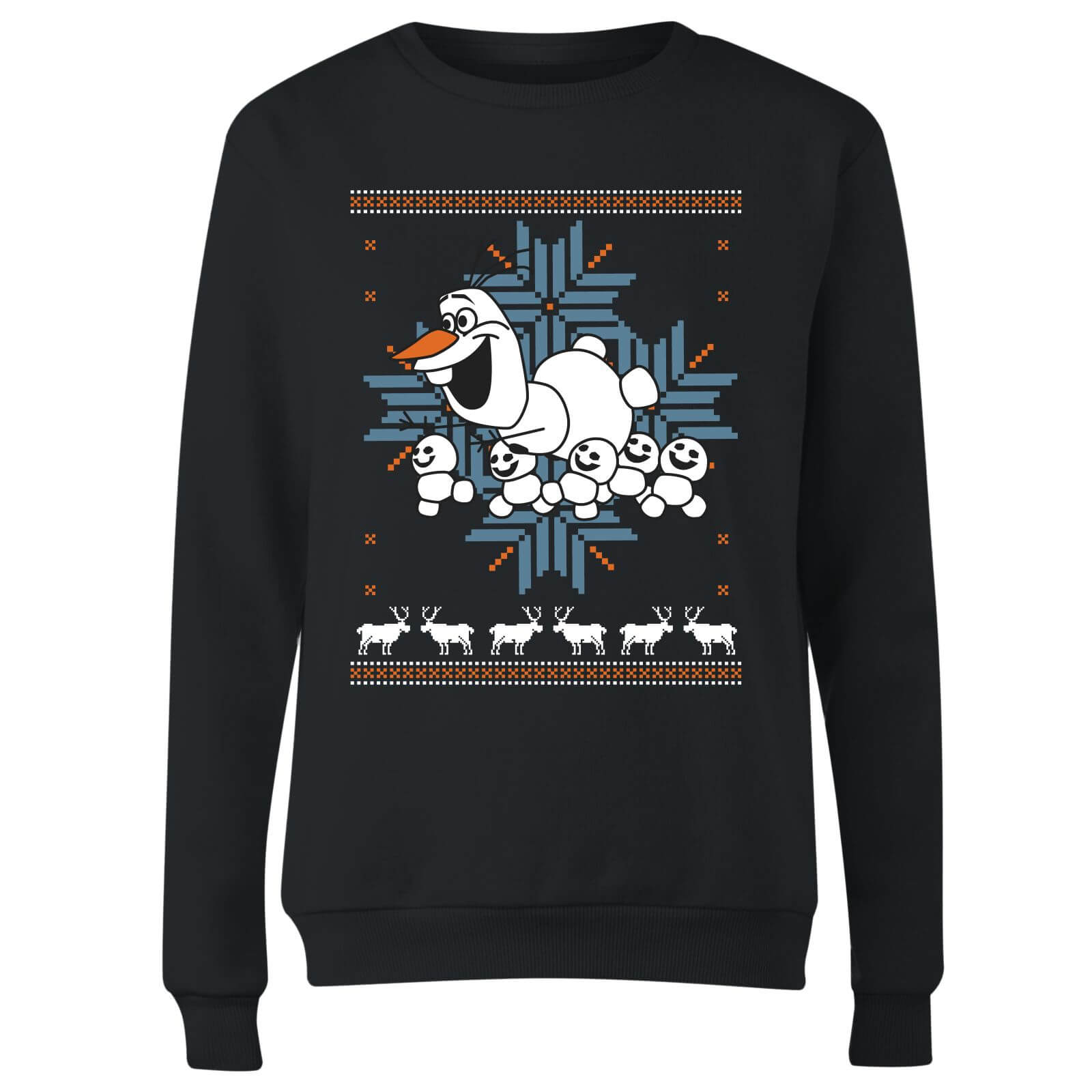 Disney Frozen Olaf and Snowmen Women's Christmas Sweatshirt - Black - M