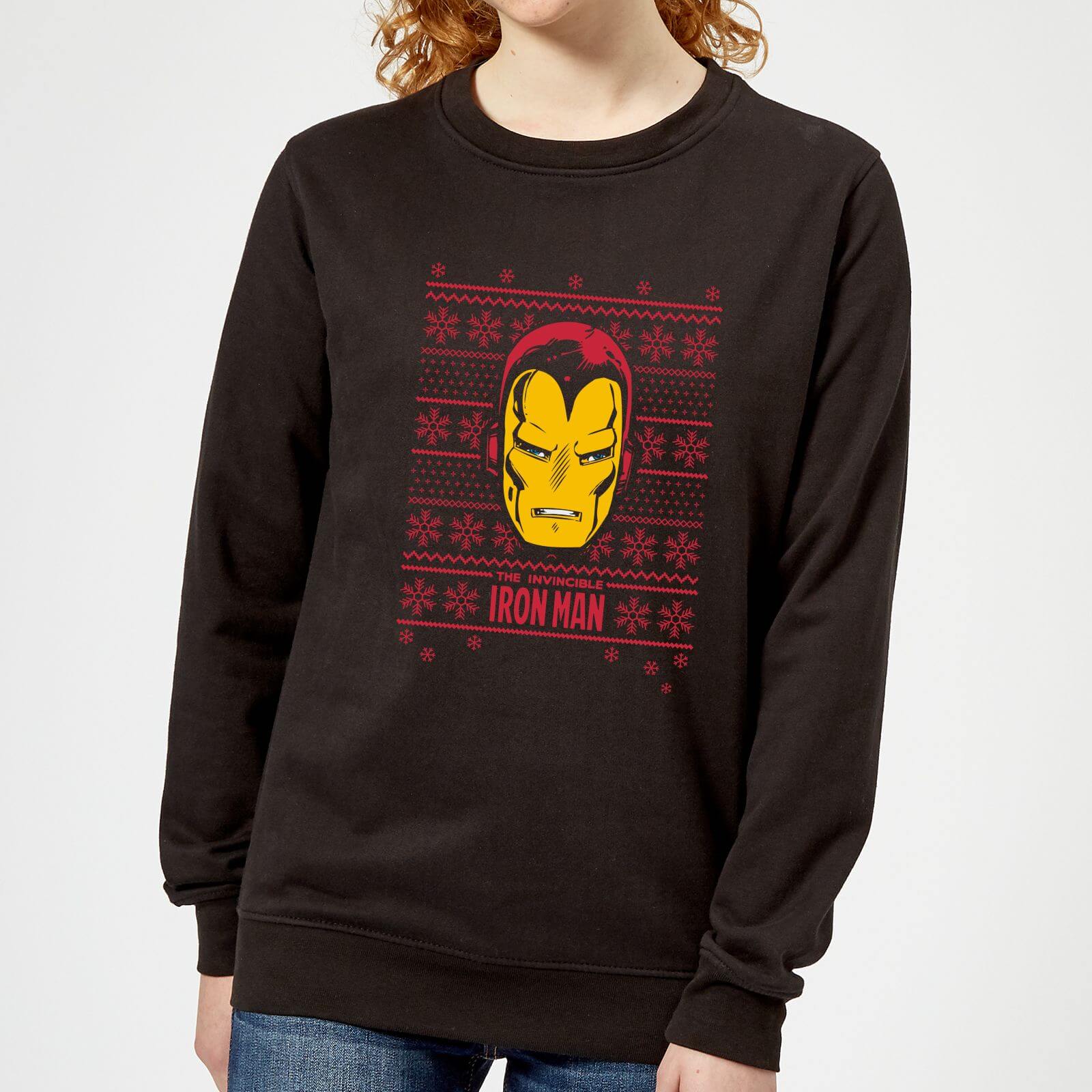Marvel Iron Man Face Women's Christmas Jumper - Black - XL - Black