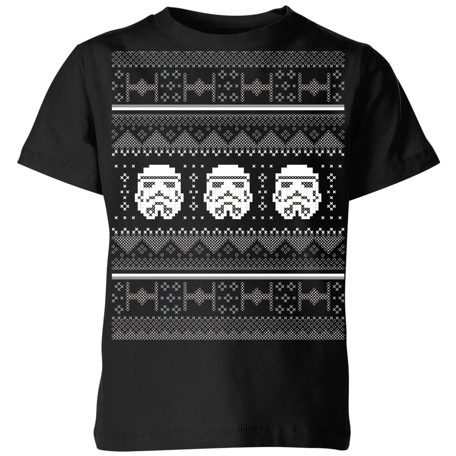 Star Wars Stormtrooper Knit Kids‘ Christmas T-Shirt – Black – 3-4 Jahre