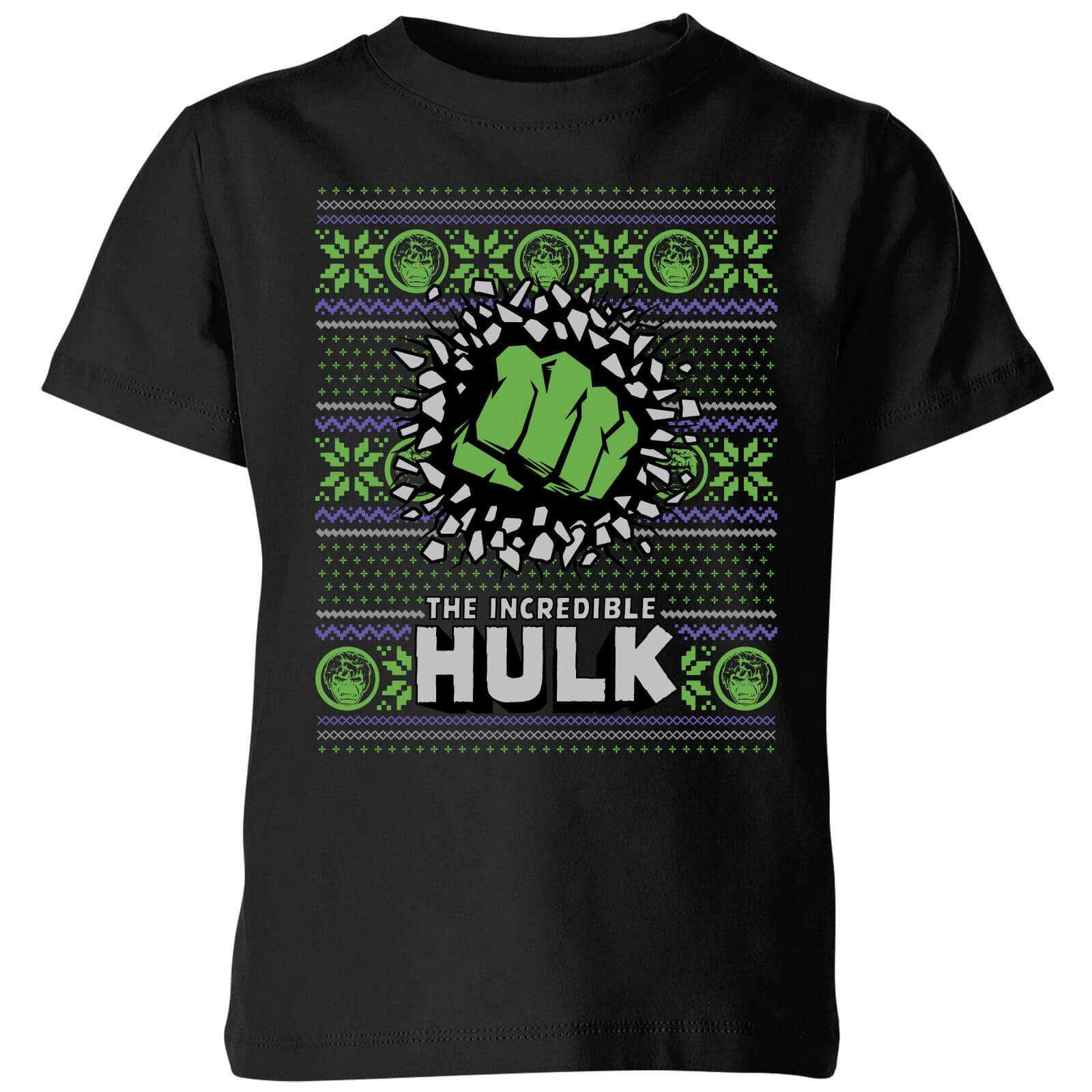 Marvel Hulk Punch Kids' Christmas T-Shirt - Black - 3-4 Years