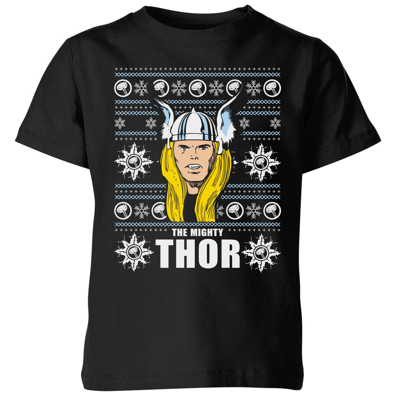 Marvel Thor Face Kids' Christmas T-Shirt - Black - 9-10 Years - Black