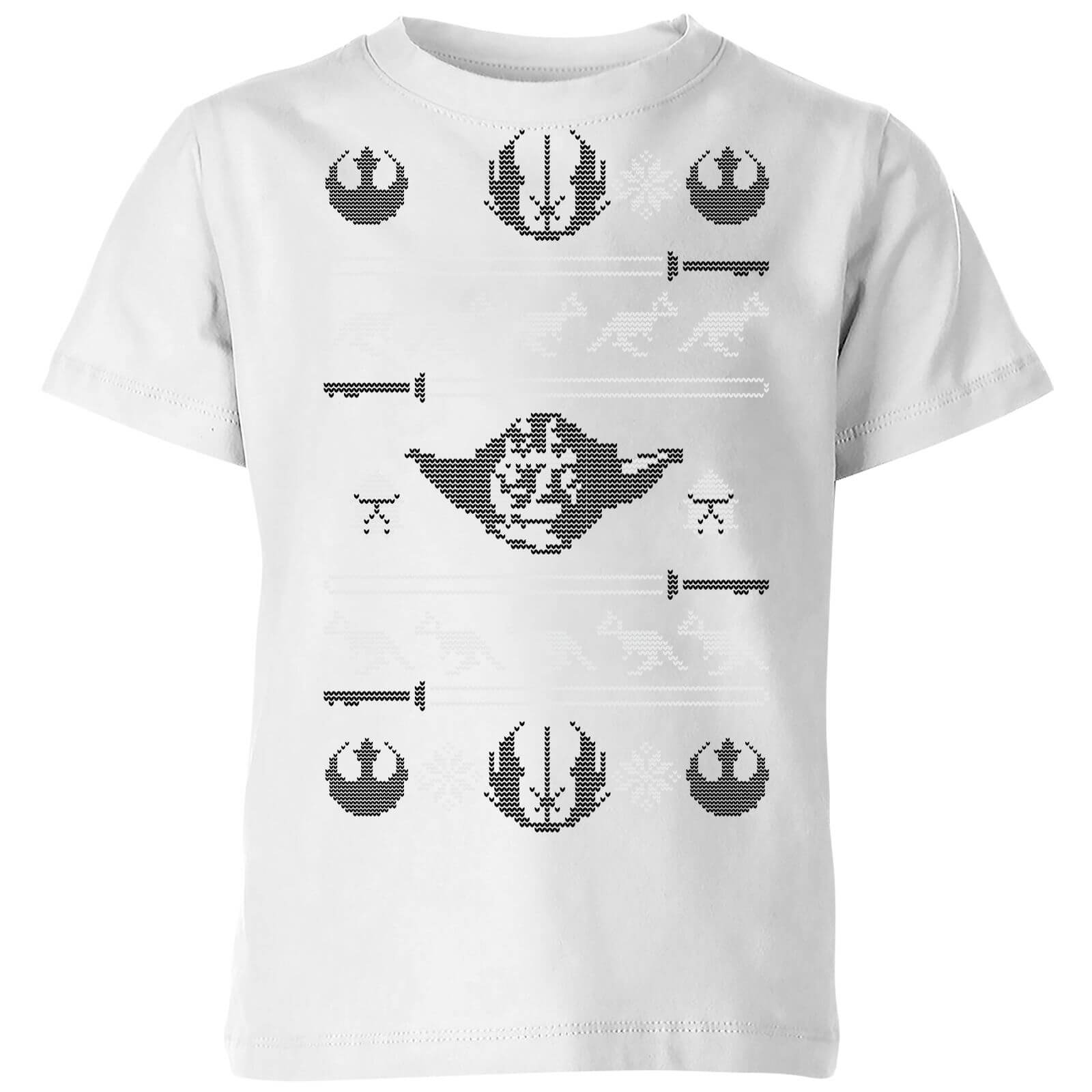 

T-Shirt Star Wars Yoda Sabre Knit Christmas- Bianco - Bambini - 7-8 Anni - Bianco