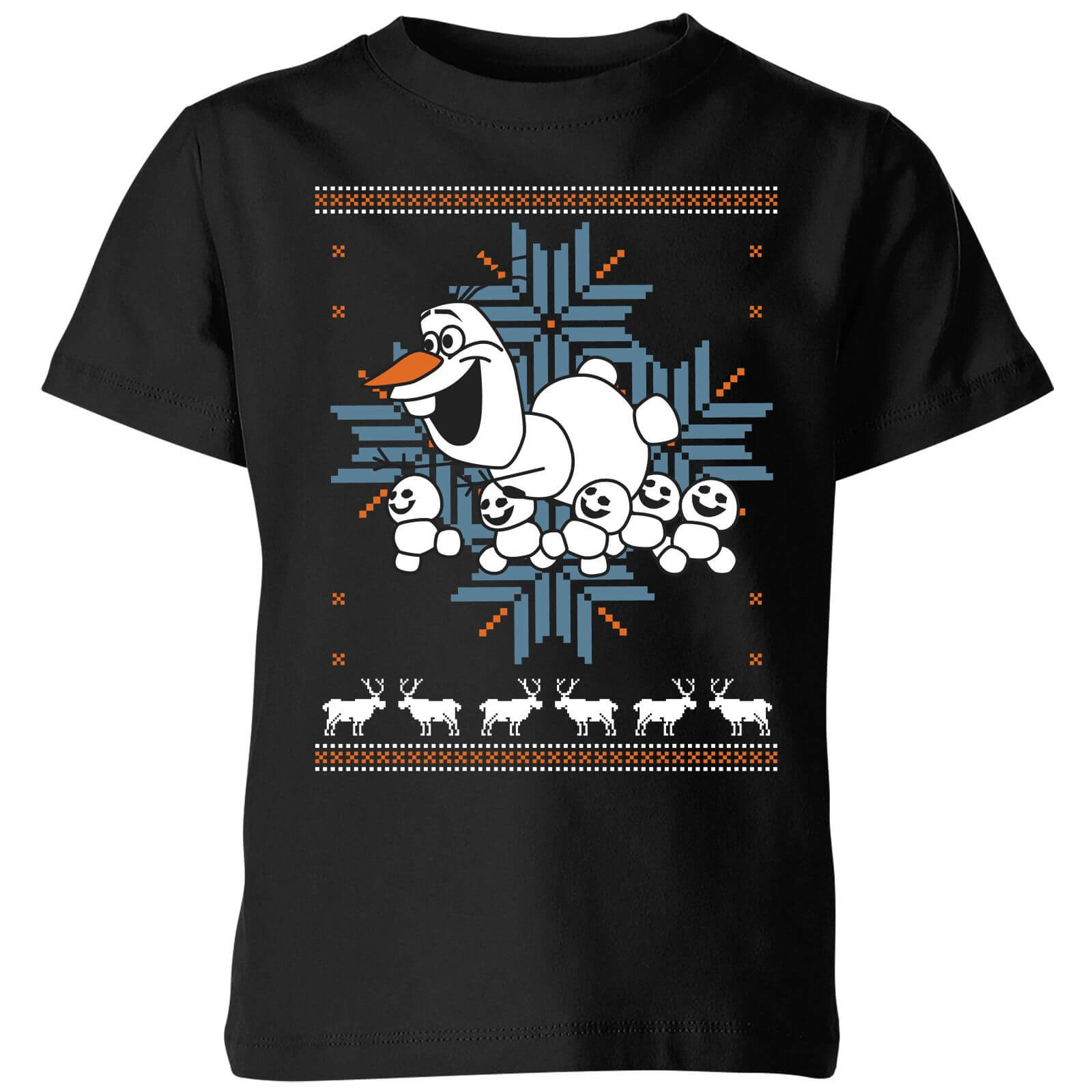 

T-Shirt Disney Frozen Olaf and Snowmen Christmas - Nero - Bambini - 3-4 Anni