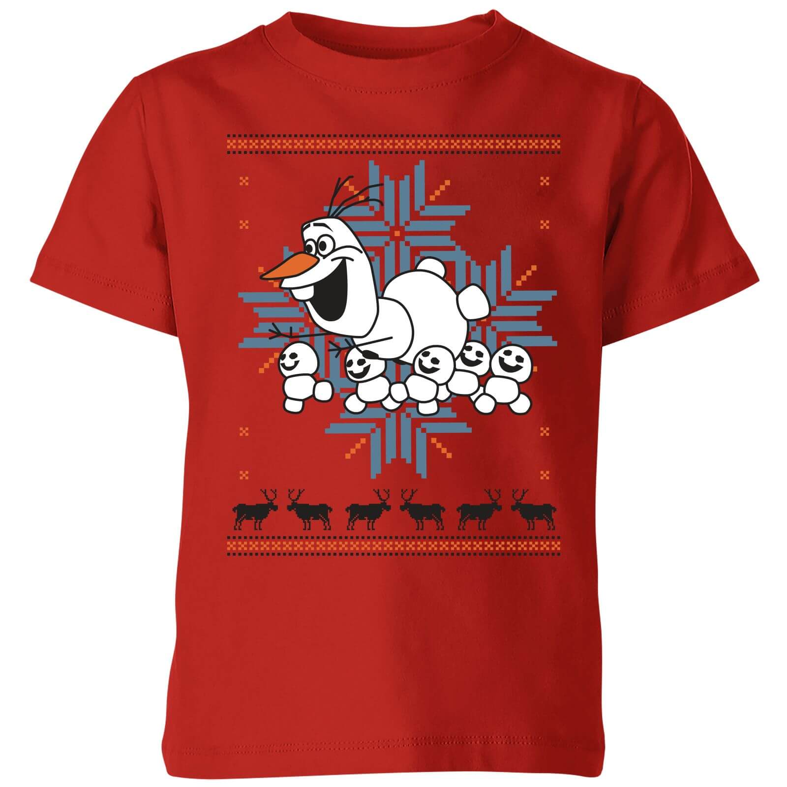 Disney Frozen Olaf And Snowmen Kids' Christmas T-Shirt - Red - 3-4 Years