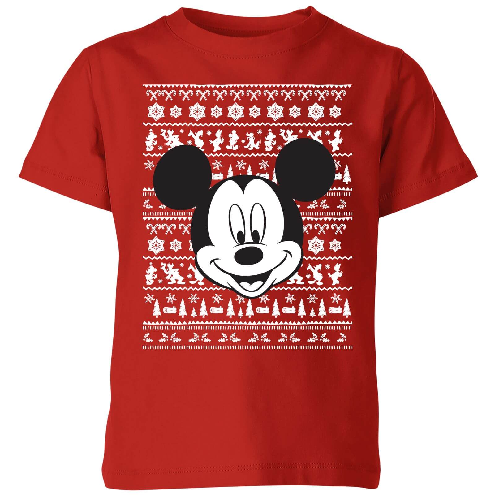 

T-Shirt Disney Topolino Face Christmas - Rosso - Bambini - 3-4 Anni