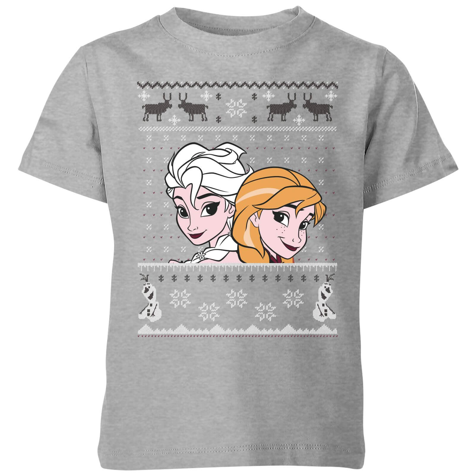 Disney Frozen Elsa and Anna Kids' Christmas T-Shirt - Grey - 3-4 Years - Grey