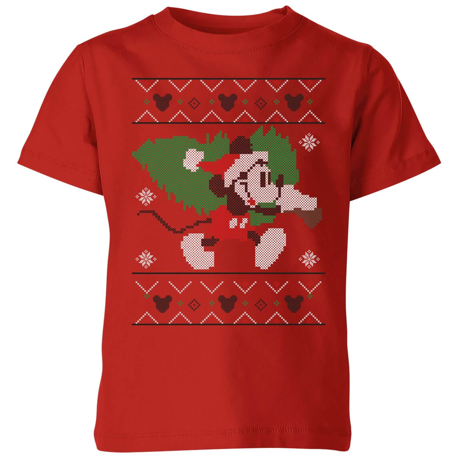 Disney Tree Mickey Kids' Christmas T-Shirt - Red - 11-12 Years - Red