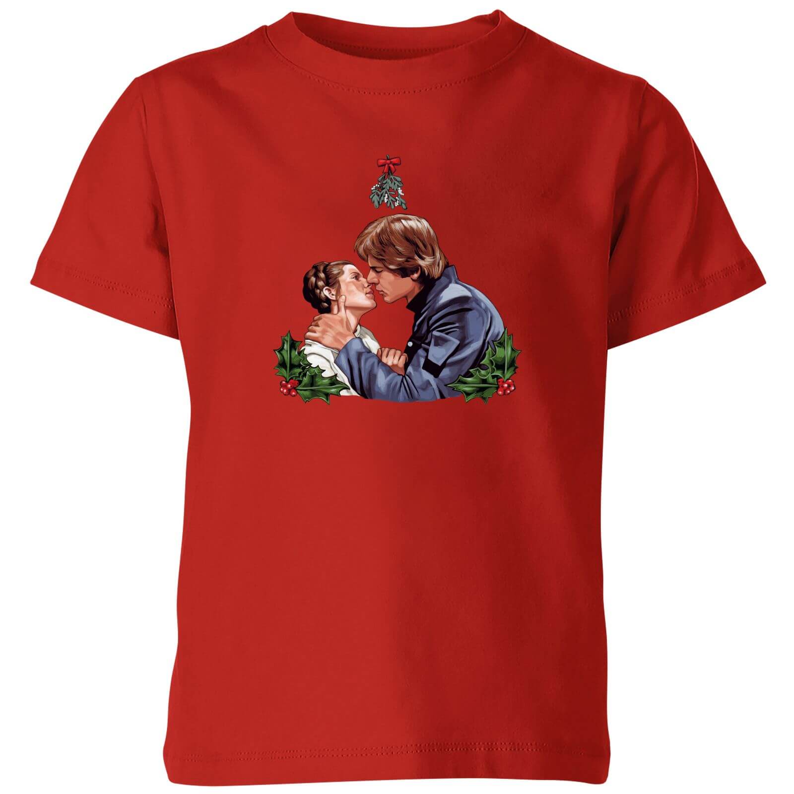 Star Wars Mistletoe Kiss Kids' Christmas T-Shirt - Red - 3-4 Jahre