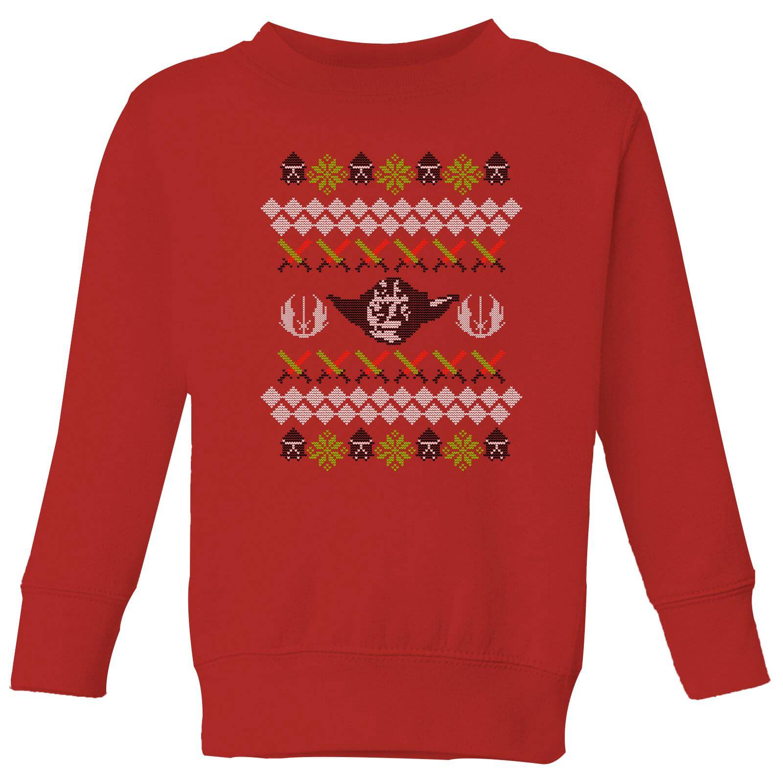 Star Wars Yoda Knit Kinder Weihnachtspullover – Rot – 3-4 Jahre – Rot